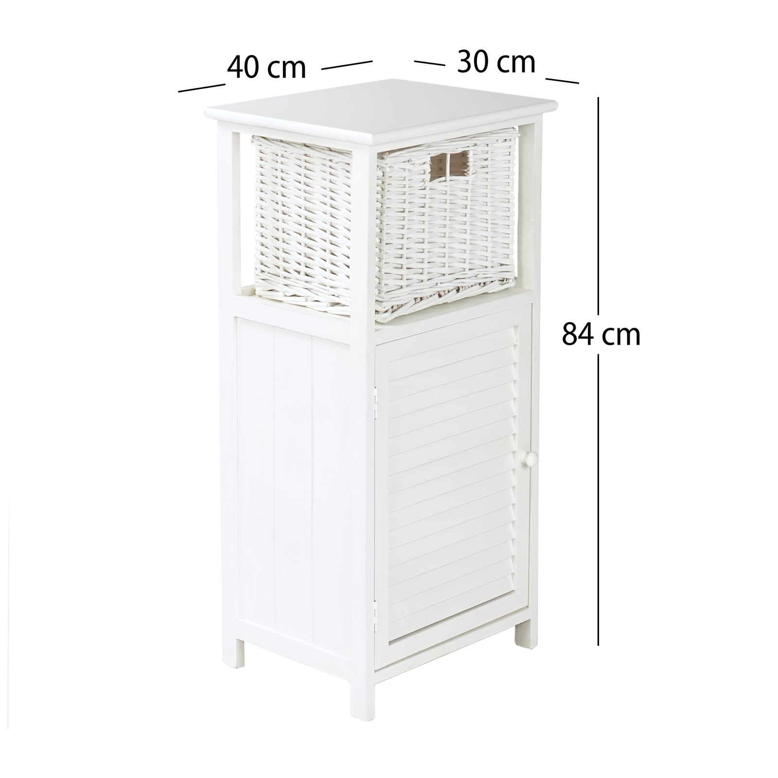 BADSCHRANK "FRITZ" | Mahagoni Holz, 1 Rattan Korb | Bad Kommode