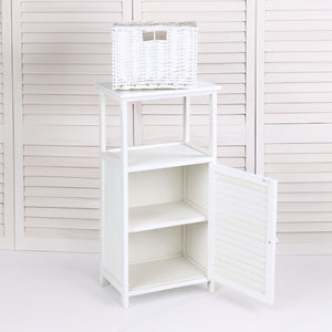 BADSCHRANK "FRITZ" | Mahagoni Holz, 1 Rattan Korb | Bad Kommode