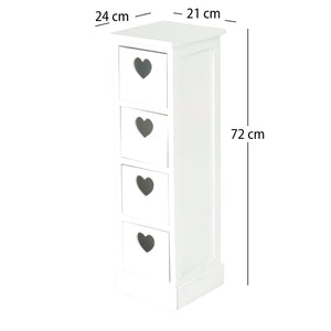 SCHRANK "HEART" | Mahagoni Holz, 2 Rattan Körbe | Bad Kommode
