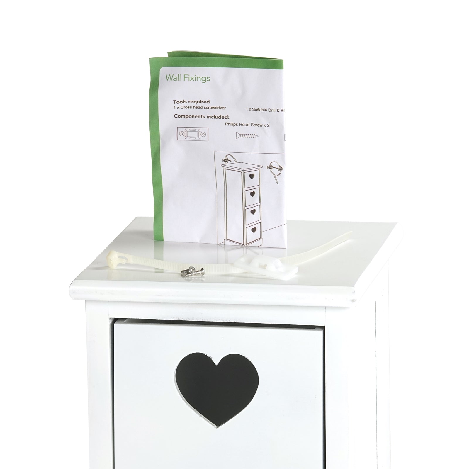 SCHRANK "HEART" | Mahagoni Holz, 2 Rattan Körbe | Bad Kommode