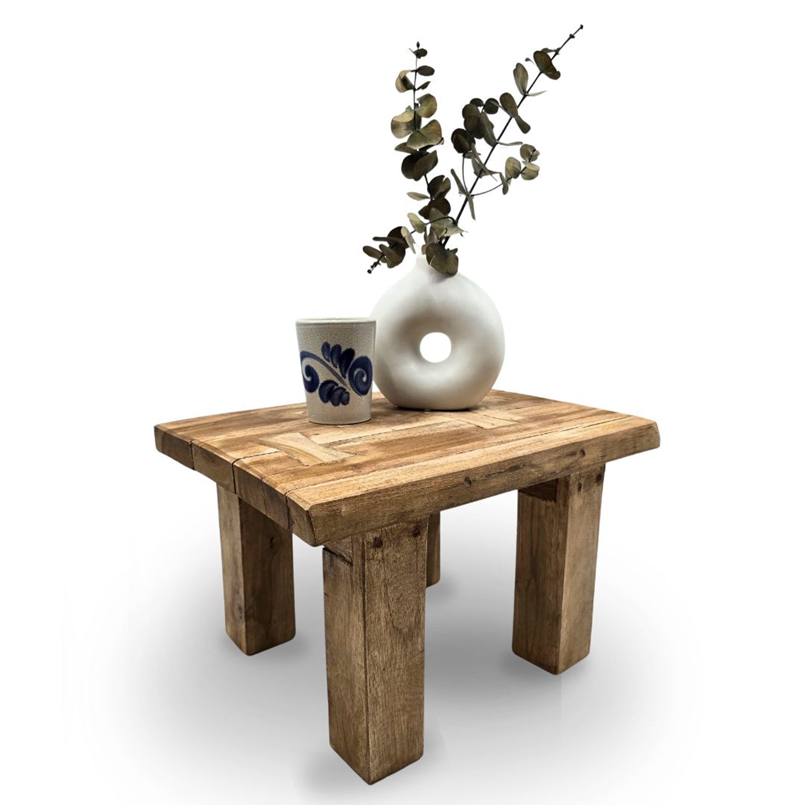 BEISTELLTISCH GRAIN 40x32cm(TxB), kleiner Holzhocker aus Holz