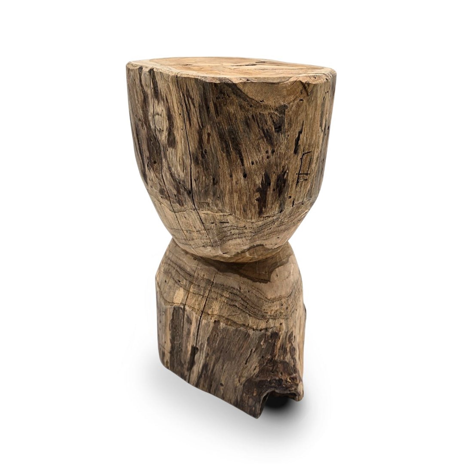 BEISTELLTISCH "MESH" | Teak | Holz Blumen Hocker, Nachttisch