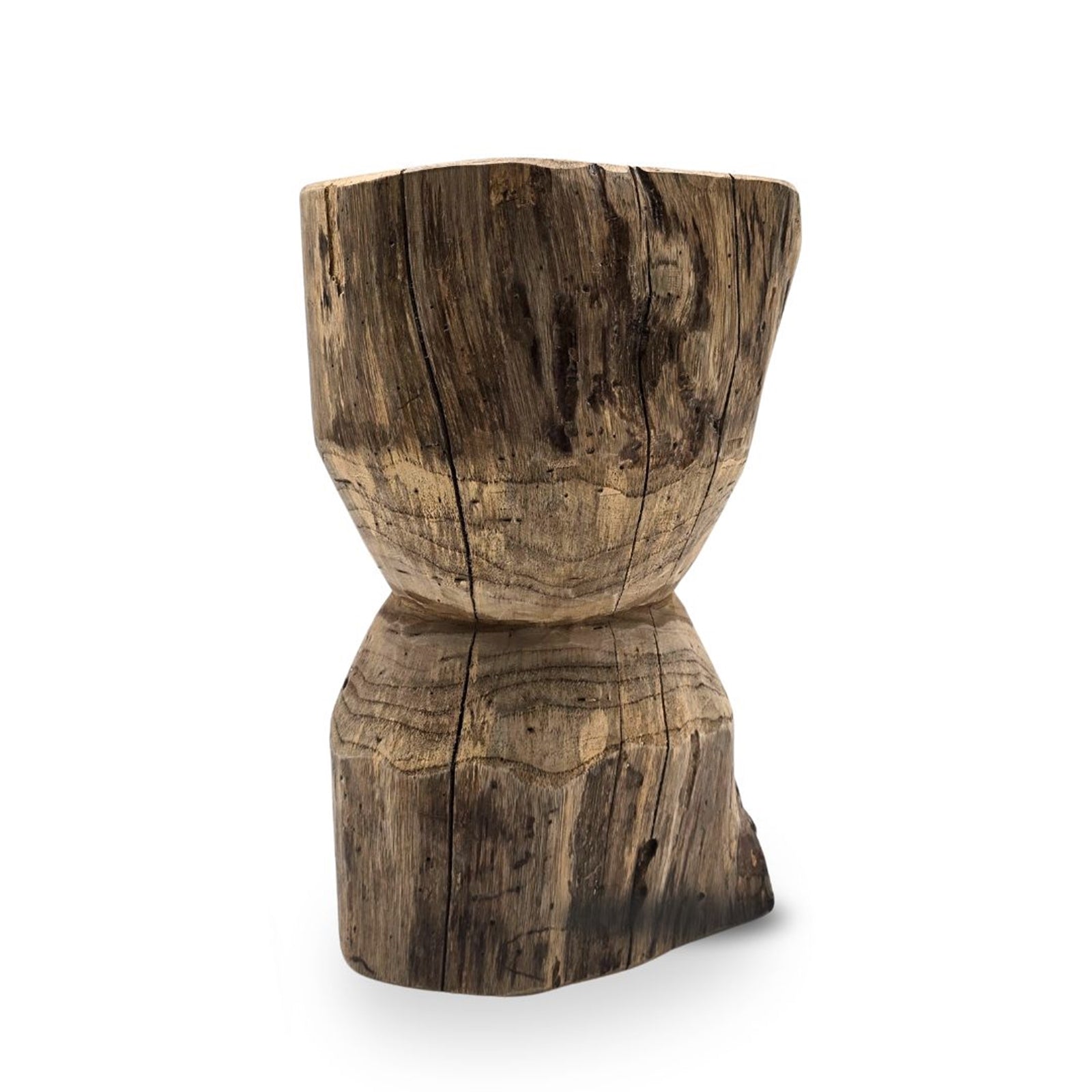 BEISTELLTISCH "MESH" | Teak | Holz Blumen Hocker, Nachttisch
