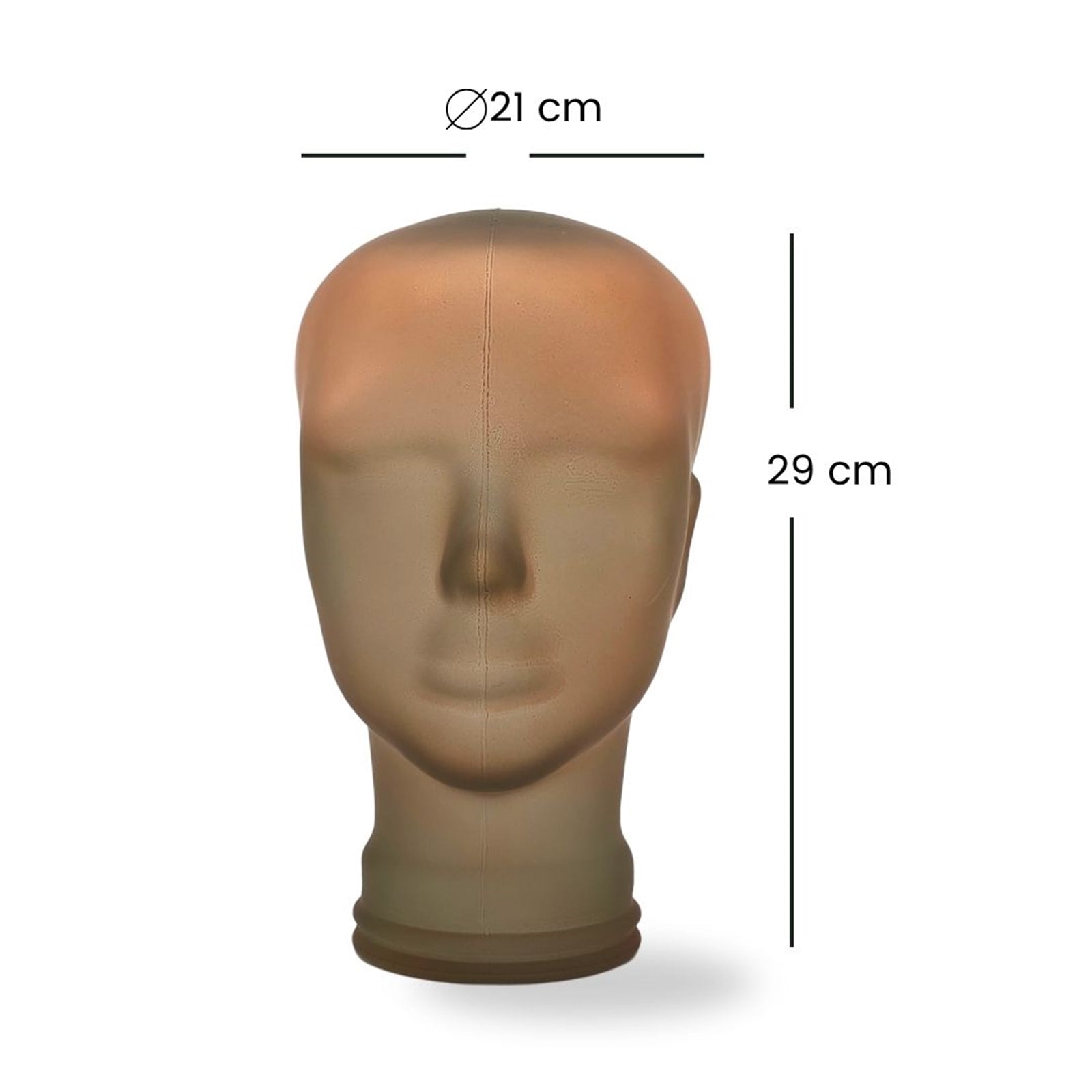 Glas KOPFHÖRERSTÄNDER transparent + satin | 29cm Glaskopf Skulptur