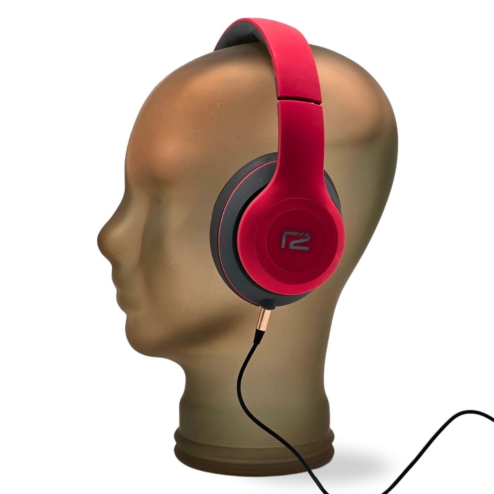 Glas KOPFHÖRERSTÄNDER transparent + satin | 29cm Glaskopf Skulptur