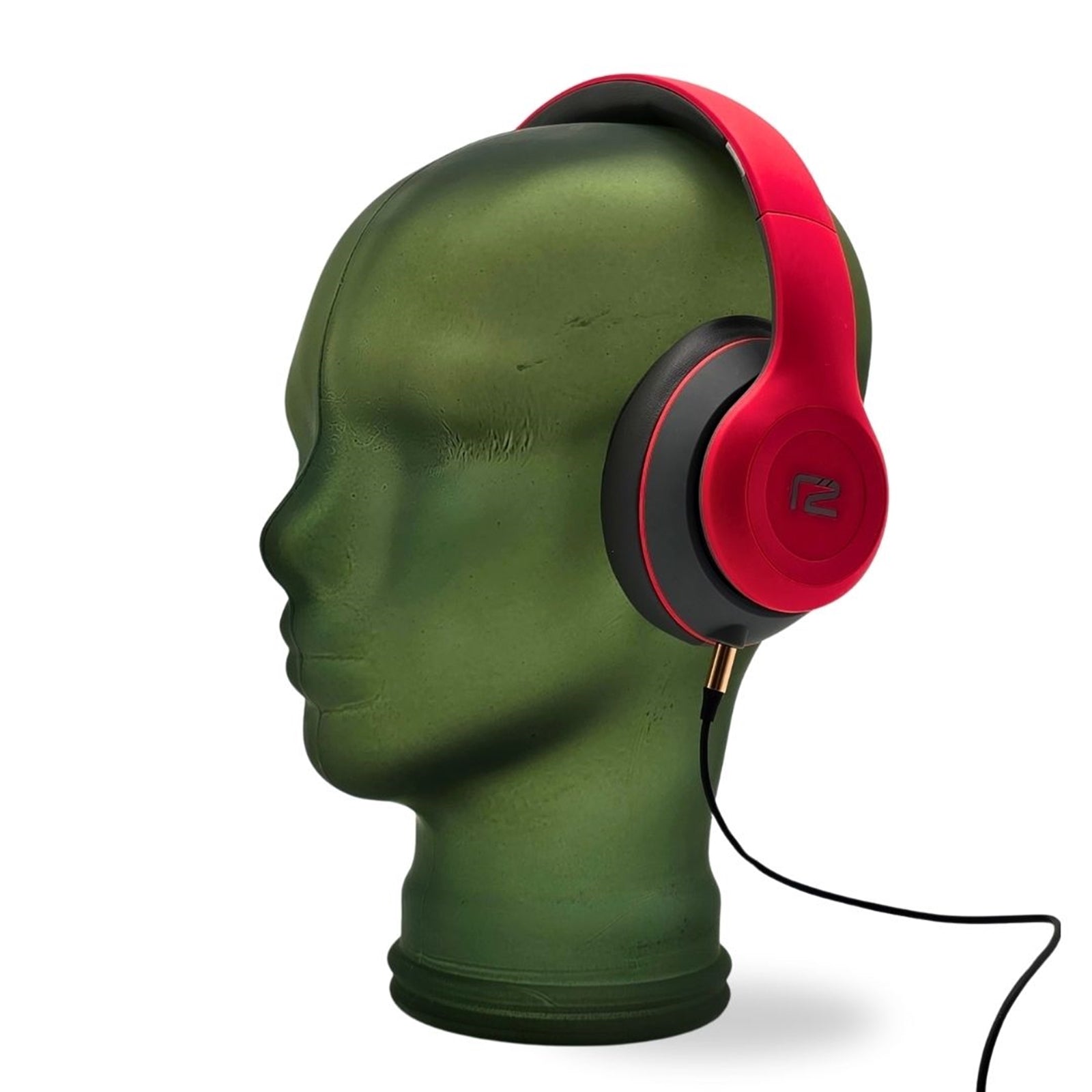 Glas KOPFHÖRERSTÄNDER transparent + satin | 29cm Glaskopf Skulptur