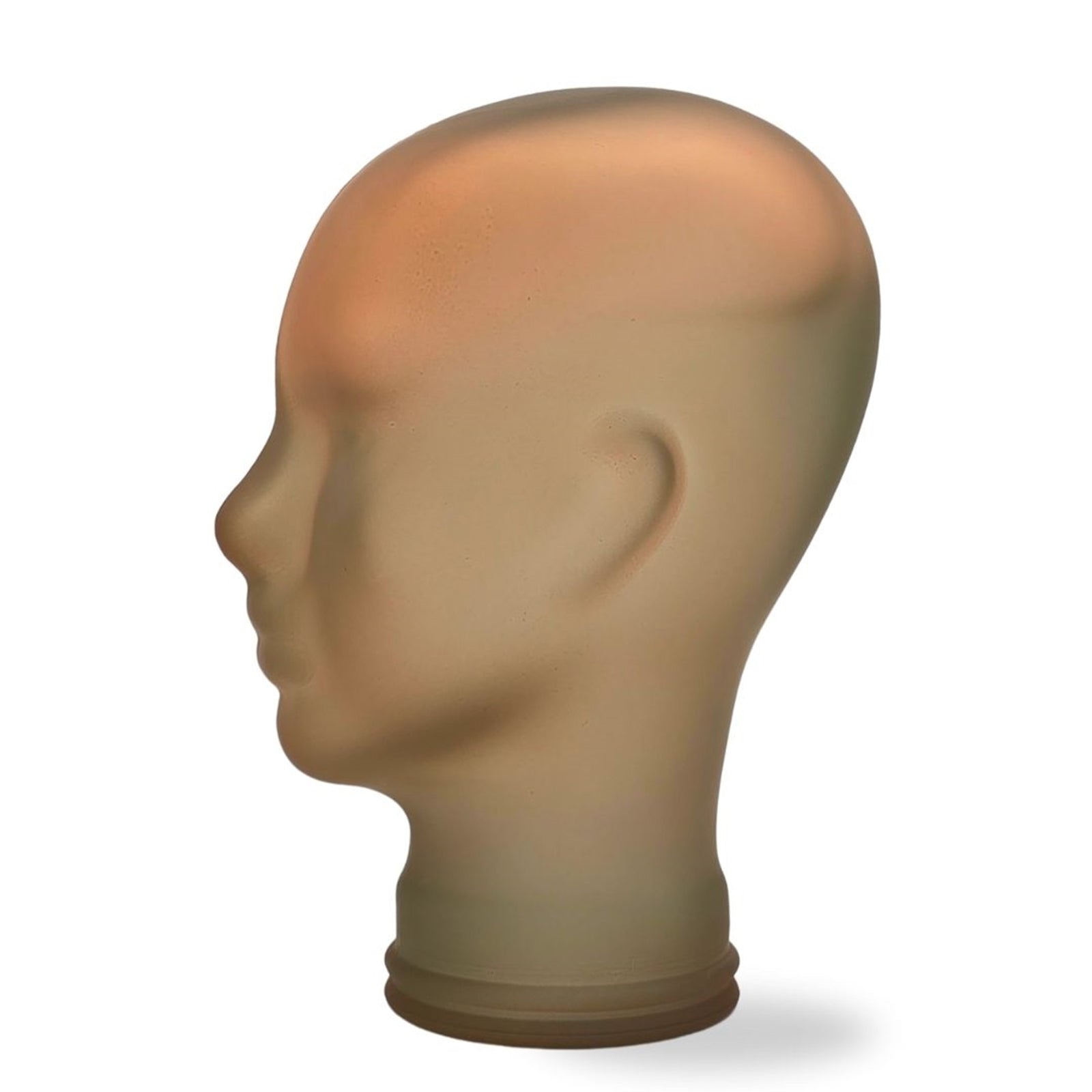 Glas KOPFHÖRERSTÄNDER transparent + satin | 29cm Glaskopf Skulptur