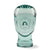Glas KOPFHÖRERSTÄNDER transparent + satin | 29cm Glaskopf Skulptur