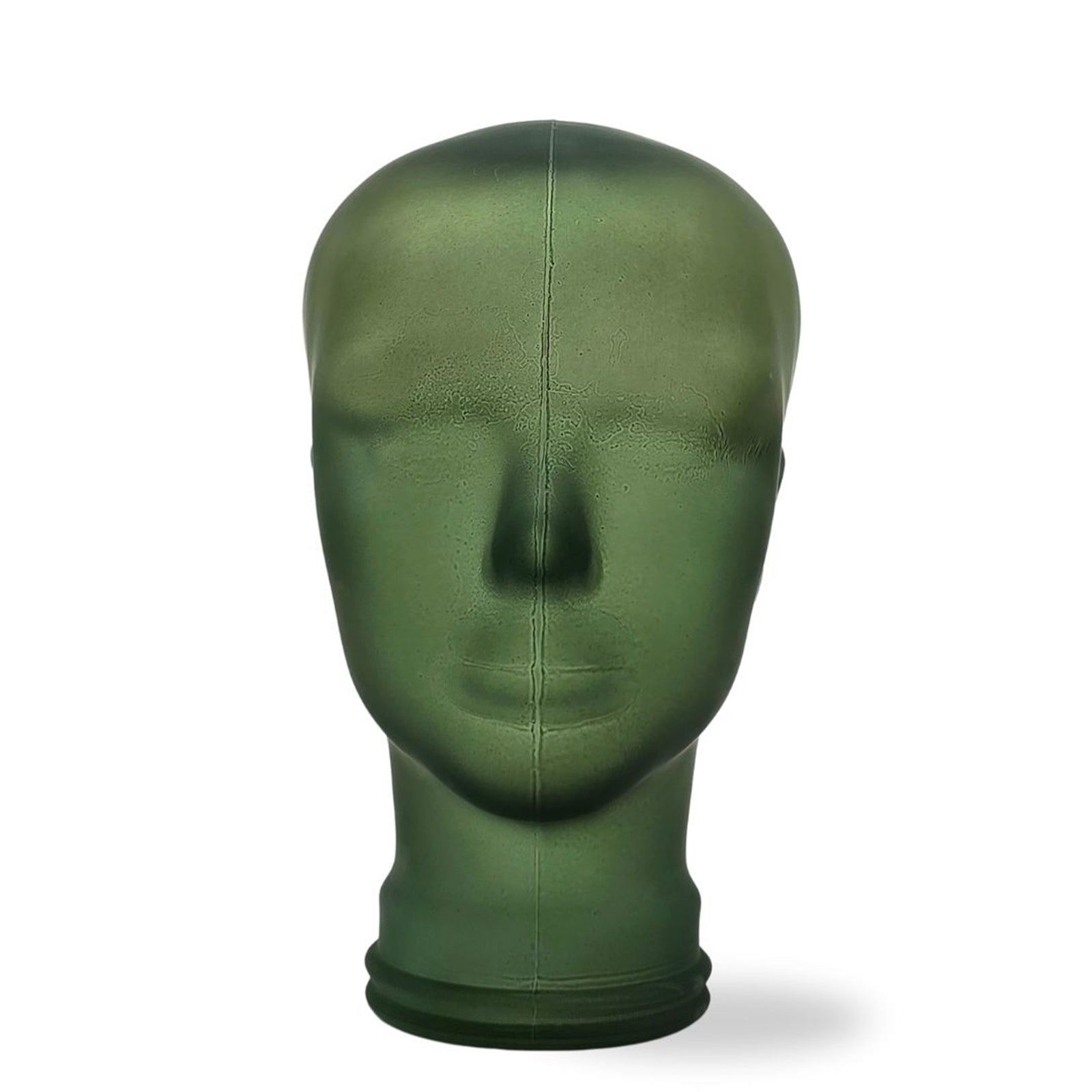 Glas KOPFHÖRERSTÄNDER transparent + satin | 29cm Glaskopf Skulptur