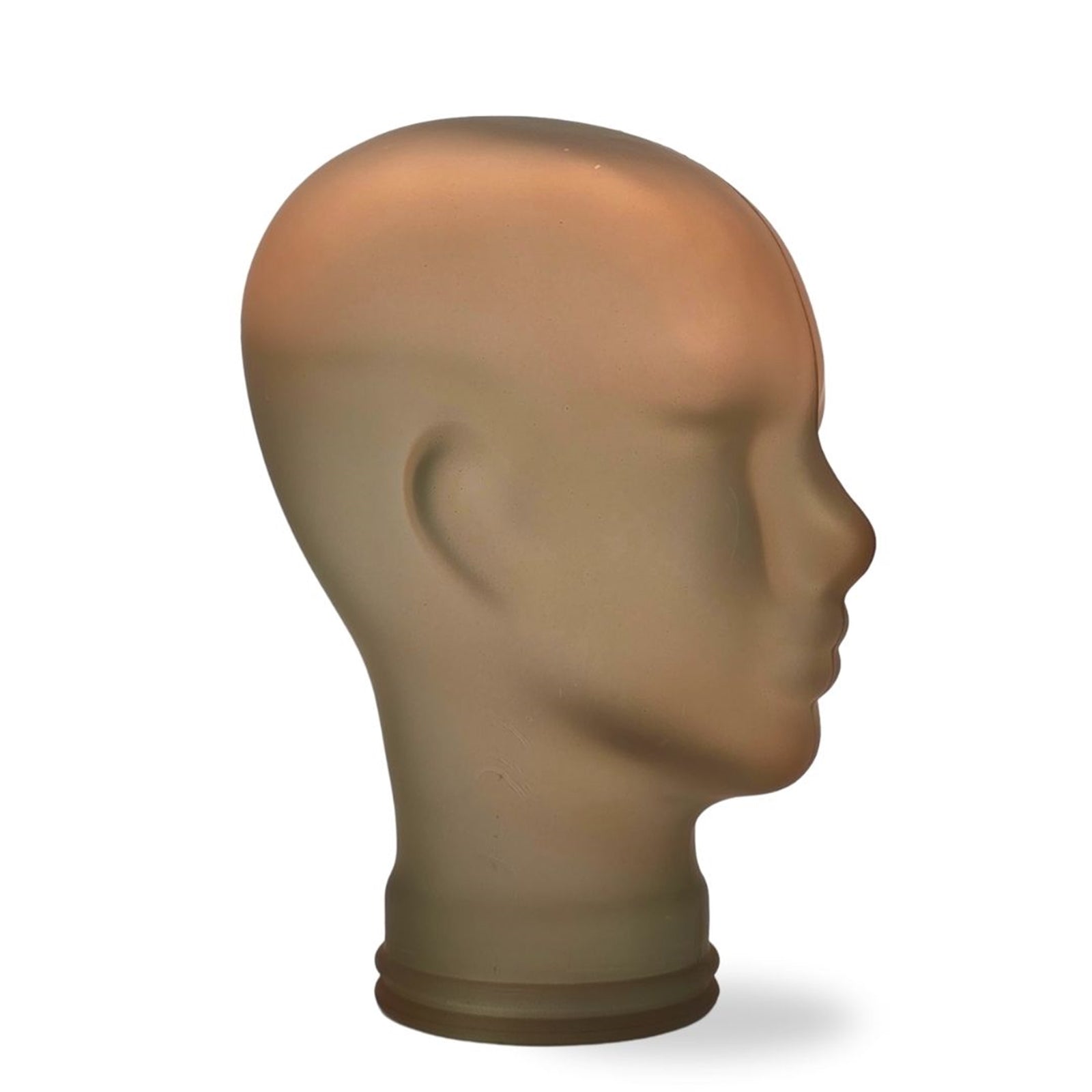 Glas KOPFHÖRERSTÄNDER transparent + satin | 29cm Glaskopf Skulptur