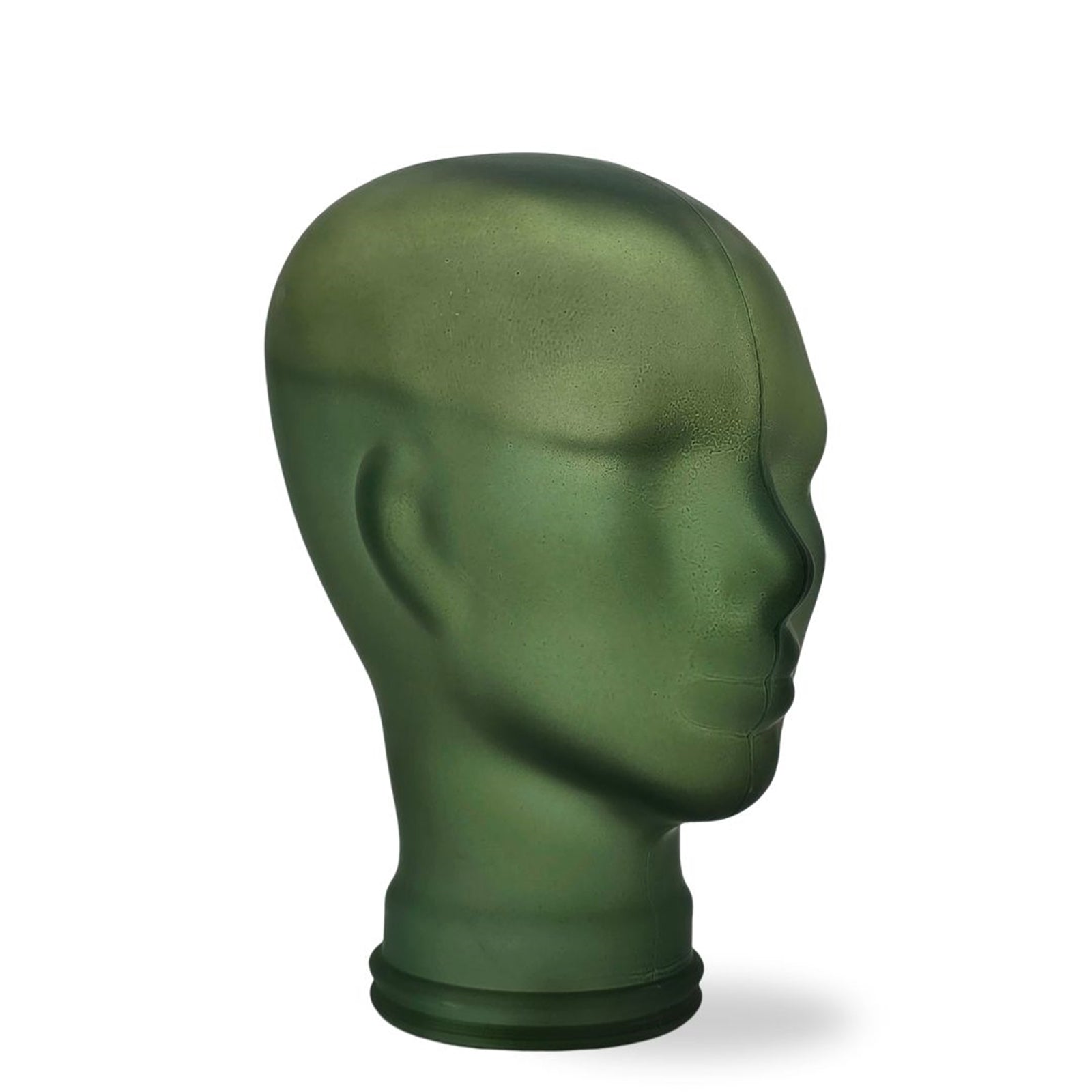 Glas KOPFHÖRERSTÄNDER transparent + satin | 29cm Glaskopf Skulptur