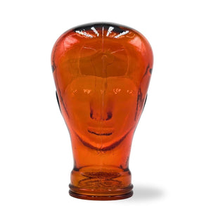 Glas KOPFHÖRERSTÄNDER transparent + satin | 29cm Glaskopf Skulptur