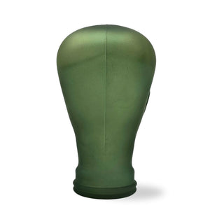 Glas KOPFHÖRERSTÄNDER transparent + satin | 29cm Glaskopf Skulptur