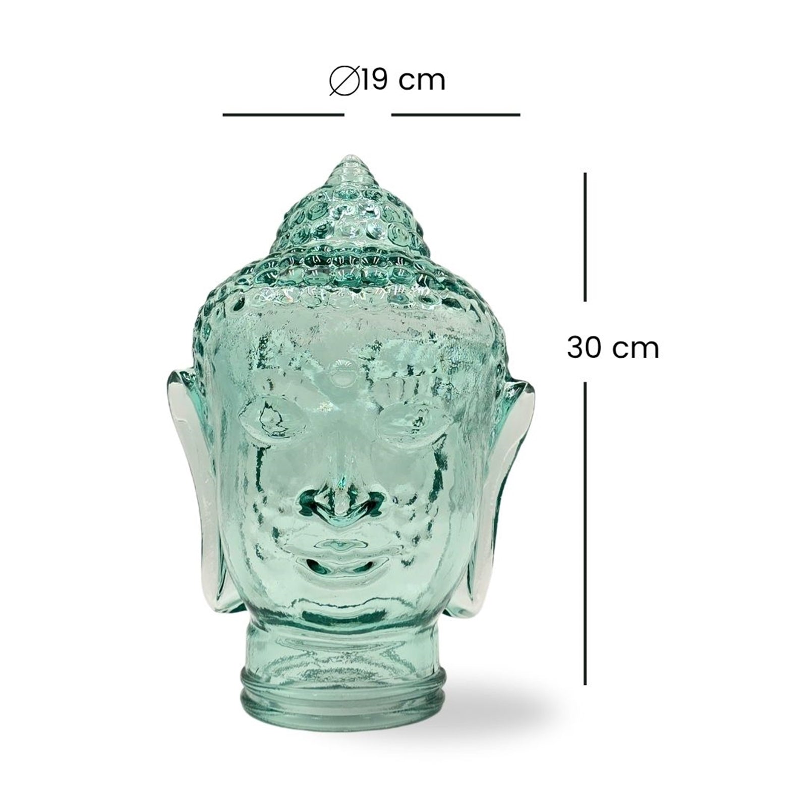 DEKOKOPF BUDDHA | Glas, Dekoration für Garten und Wohnung