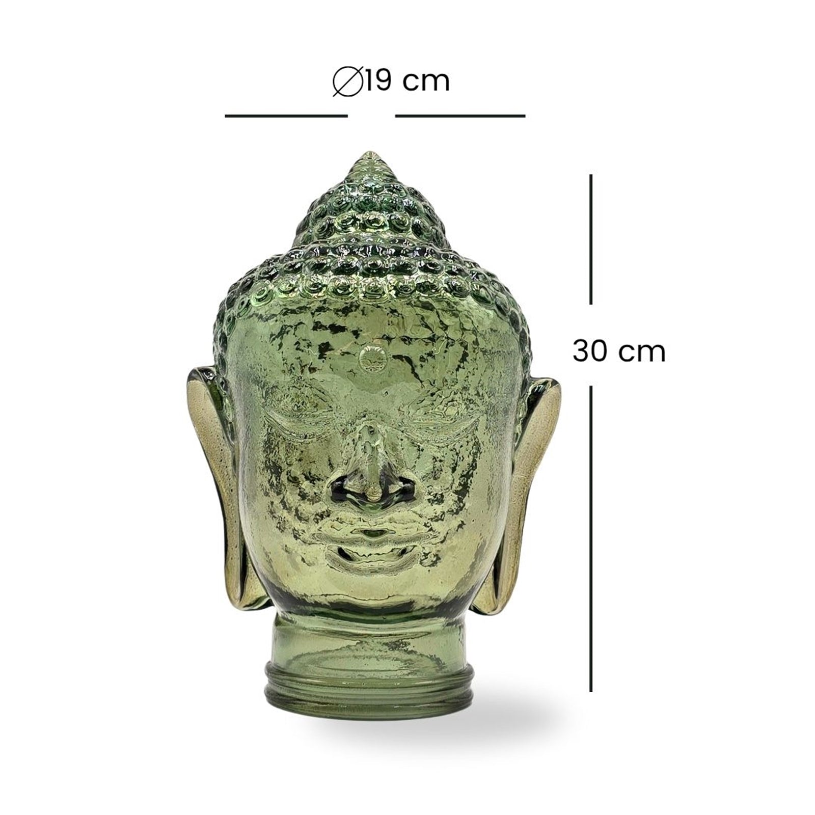 DEKOKOPF BUDDHA | Glas, Dekoration für Garten und Wohnung