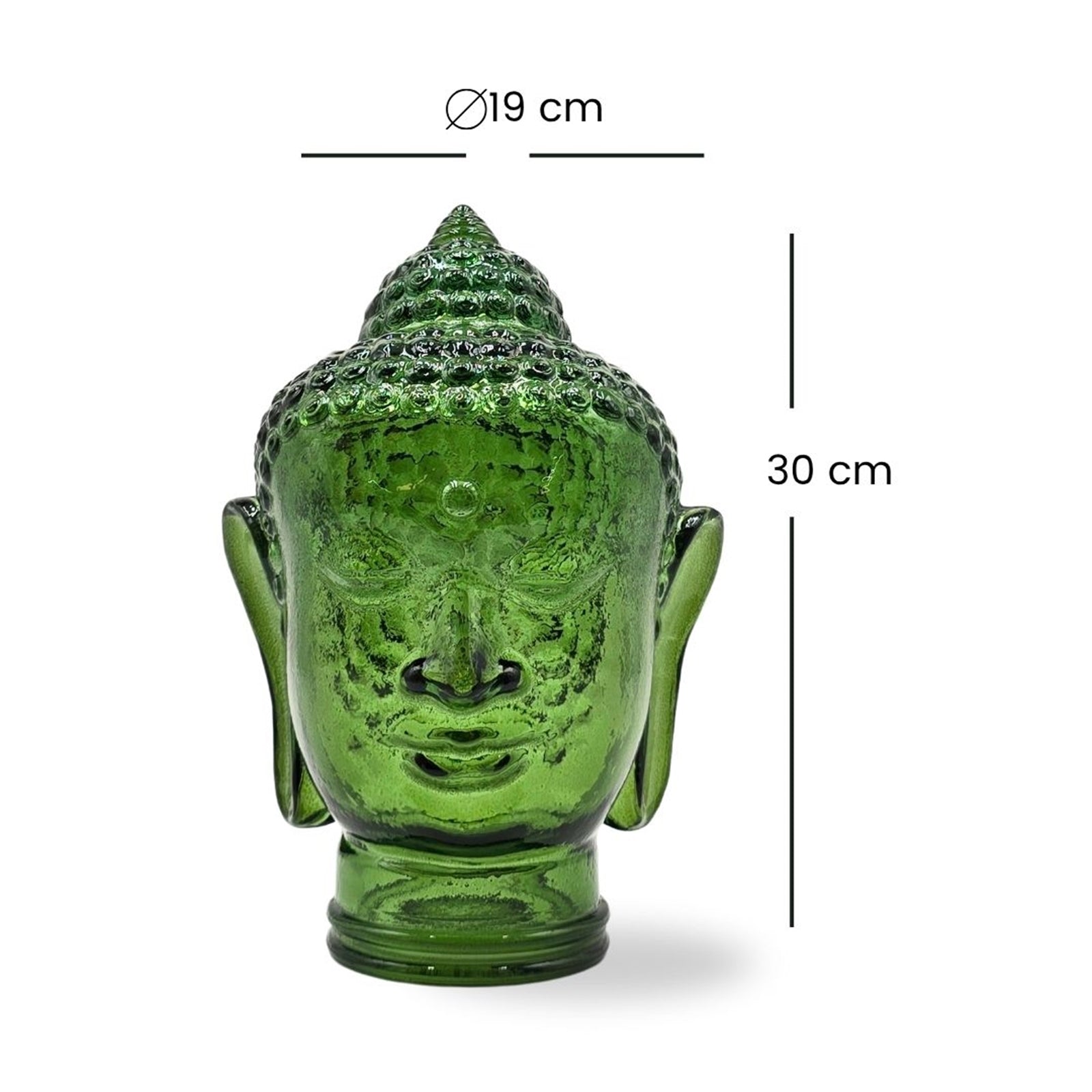 DEKOKOPF BUDDHA | Glas, Dekoration für Garten und Wohnung