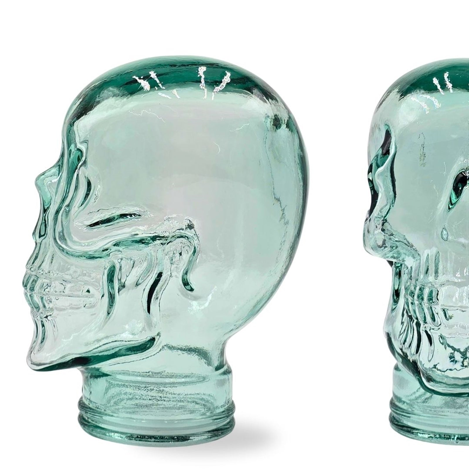 Glas KOPFHÖRERSTÄNDER TOTENKOPF| 26cm Glaskopf Skulptur