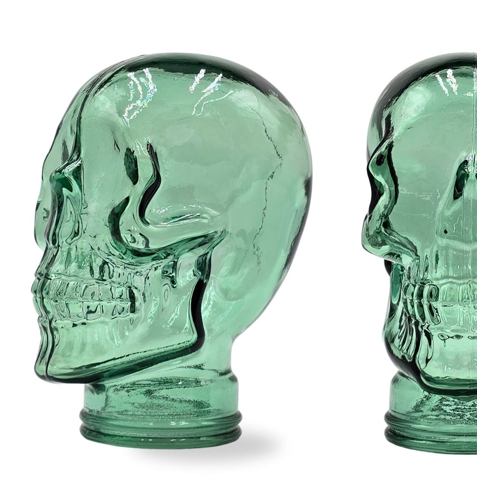 Glas KOPFHÖRERSTÄNDER TOTENKOPF| 26cm Glaskopf Skulptur