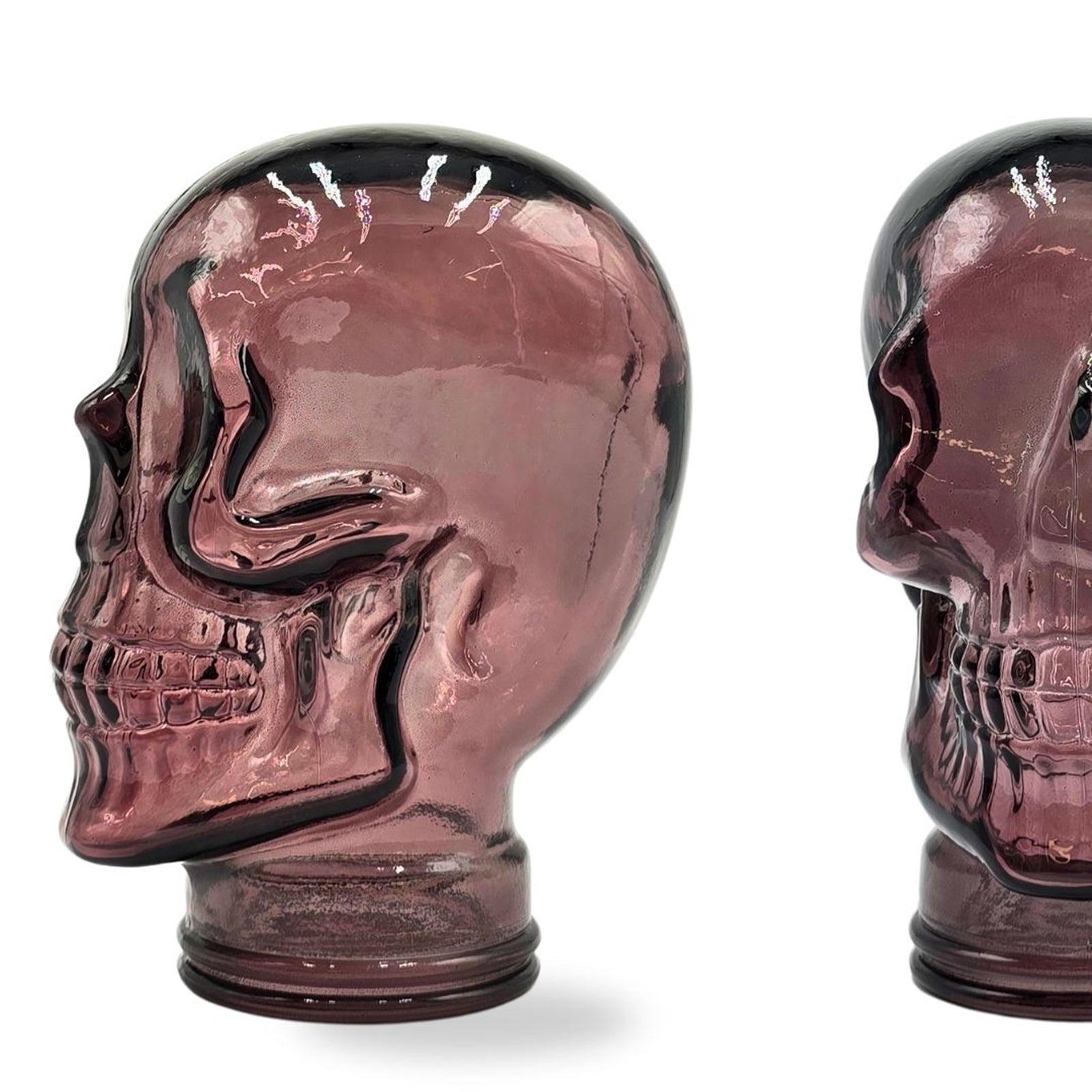 Glas KOPFHÖRERSTÄNDER TOTENKOPF| 26cm Glaskopf Skulptur