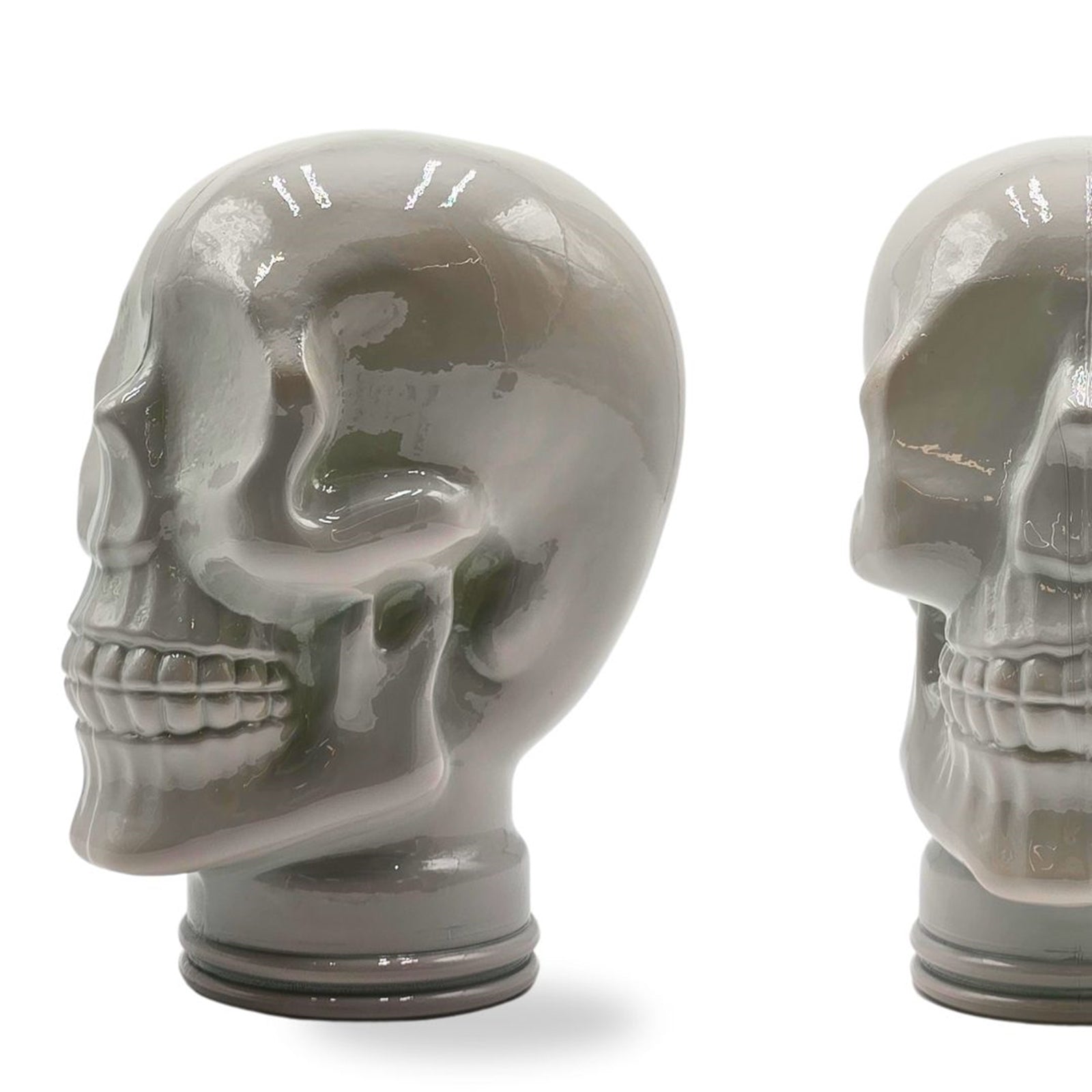 Glas KOPFHÖRERSTÄNDER TOTENKOPF| 26cm Glaskopf Skulptur