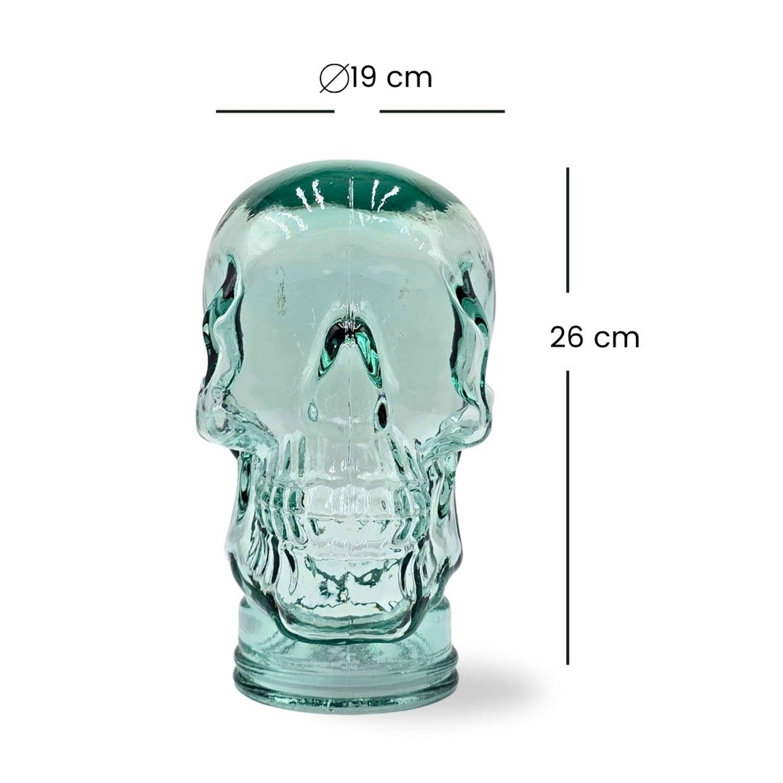 Glas KOPFHÖRERSTÄNDER TOTENKOPF| 26cm Glaskopf Skulptur