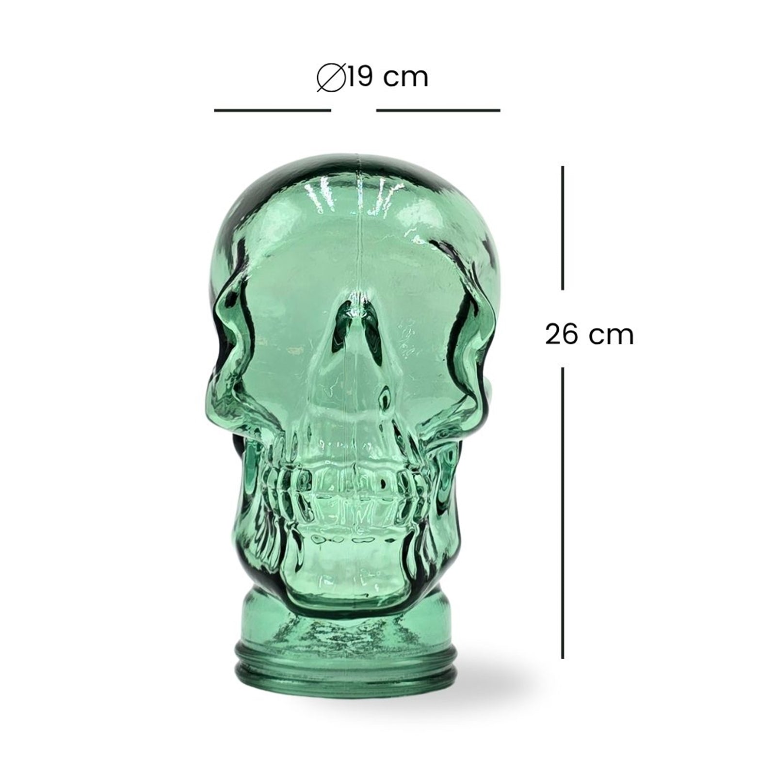 Glas KOPFHÖRERSTÄNDER TOTENKOPF| 26cm Glaskopf Skulptur