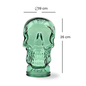 Glas KOPFHÖRERSTÄNDER TOTENKOPF| 26cm Glaskopf Skulptur