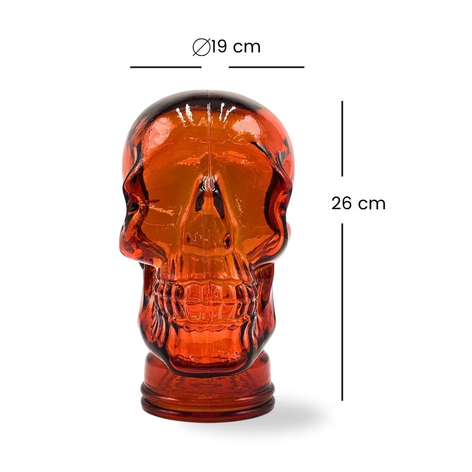Glas KOPFHÖRERSTÄNDER TOTENKOPF| 26cm Glaskopf Skulptur