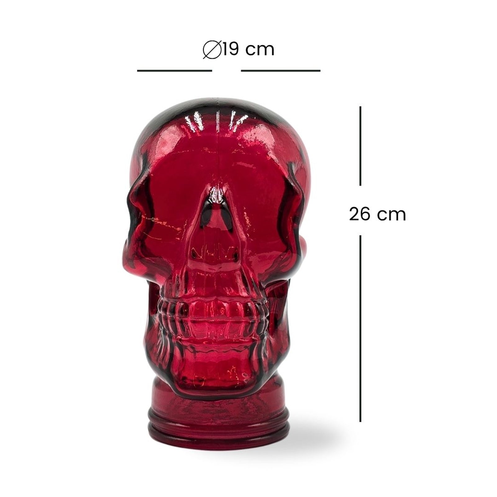 Glas KOPFHÖRERSTÄNDER TOTENKOPF| 26cm Glaskopf Skulptur