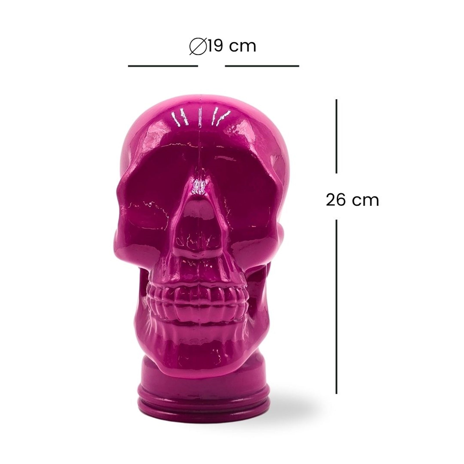 Glas KOPFHÖRERSTÄNDER TOTENKOPF| 26cm Glaskopf Skulptur