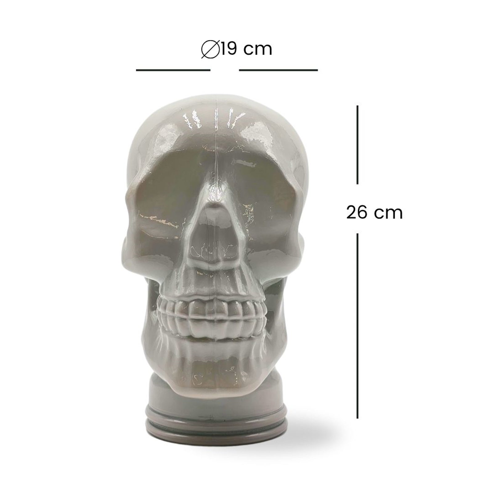 Glas KOPFHÖRERSTÄNDER TOTENKOPF| 26cm Glaskopf Skulptur
