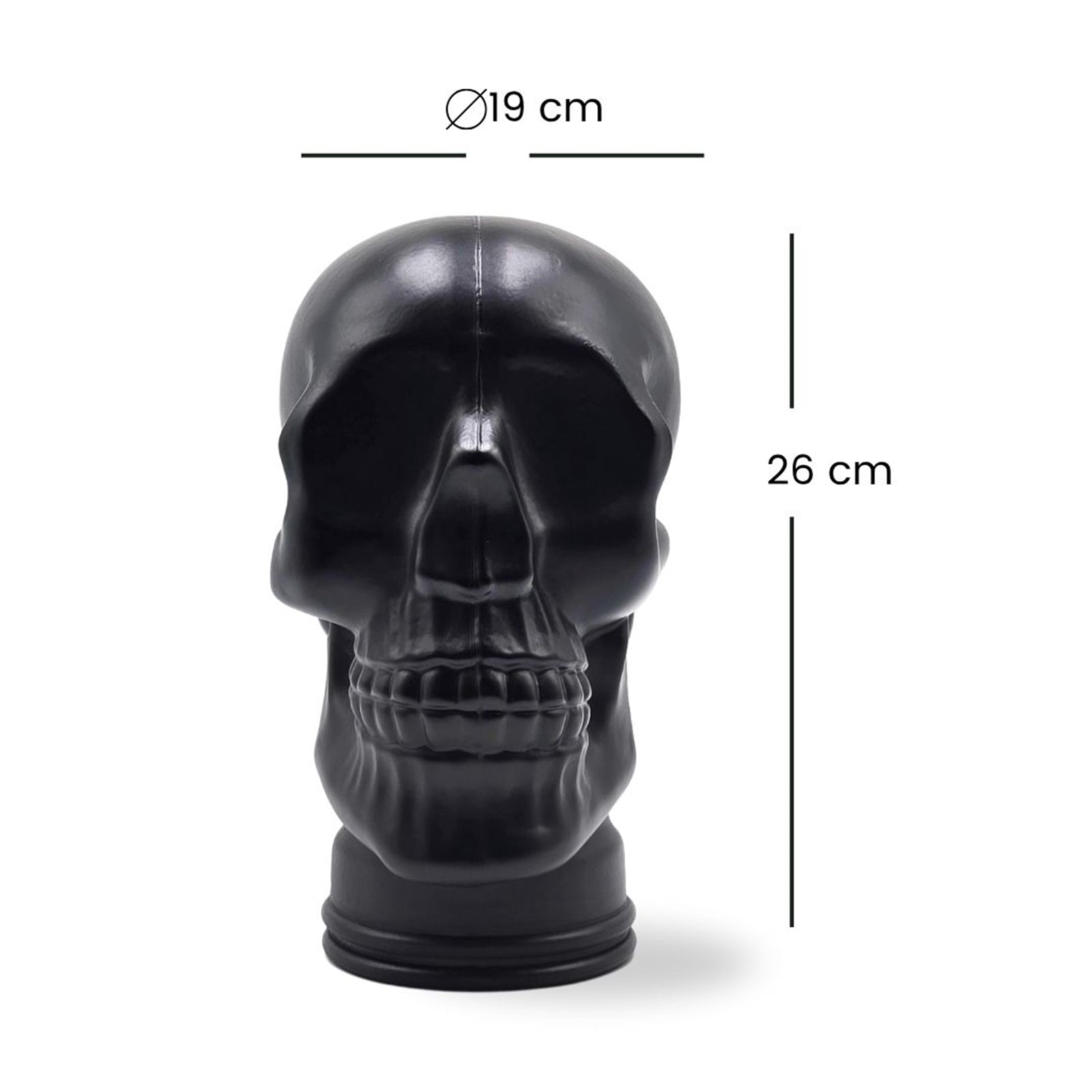 Glas KOPFHÖRERSTÄNDER TOTENKOPF| 26cm Glaskopf Skulptur