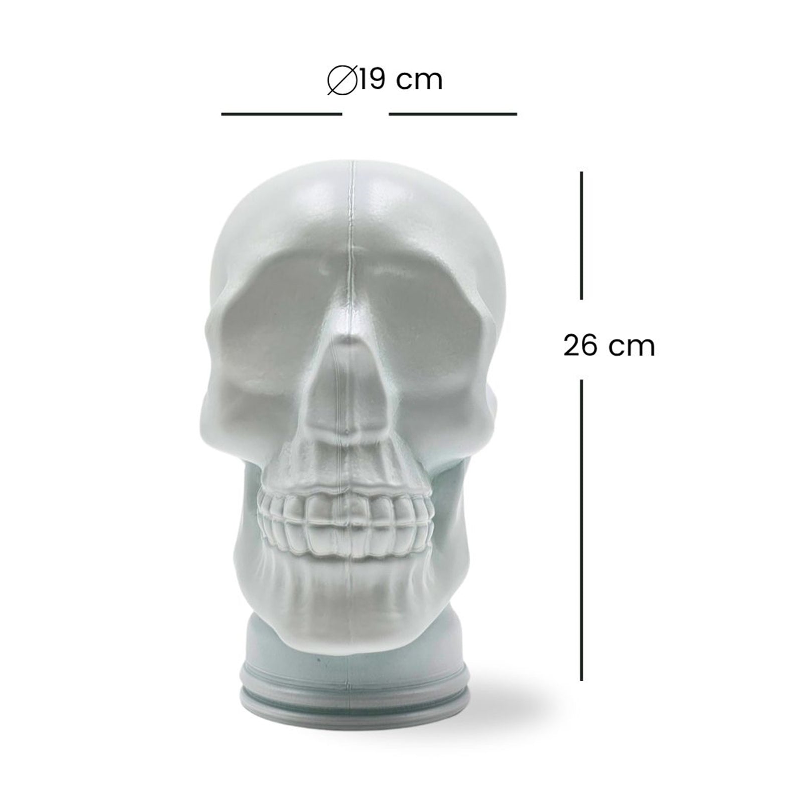 Glas KOPFHÖRERSTÄNDER TOTENKOPF| 26cm Glaskopf Skulptur
