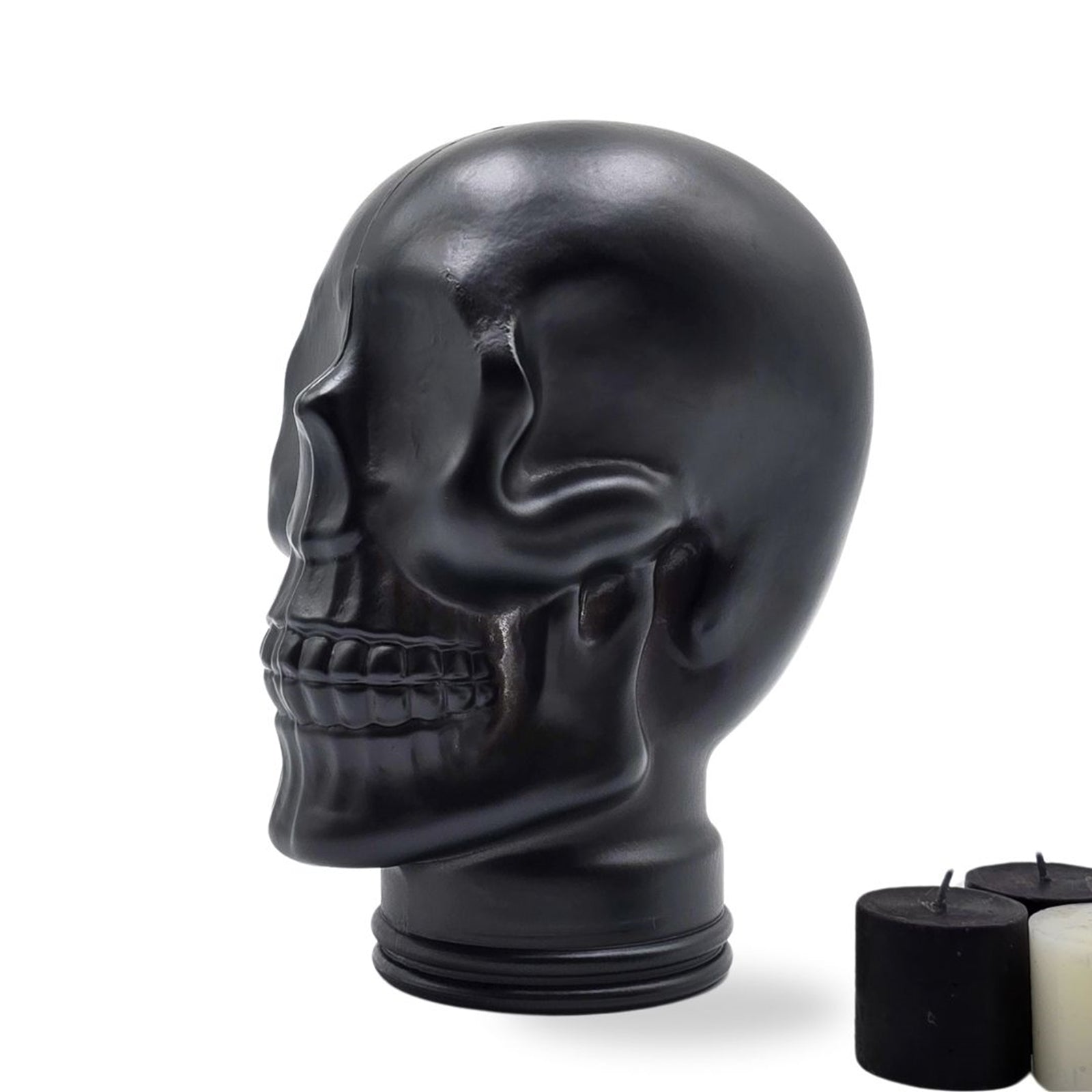 Glas KOPFHÖRERSTÄNDER TOTENKOPF| 26cm Glaskopf Skulptur