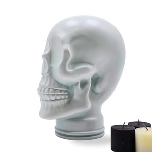 Glas KOPFHÖRERSTÄNDER TOTENKOPF| 26cm Glaskopf Skulptur