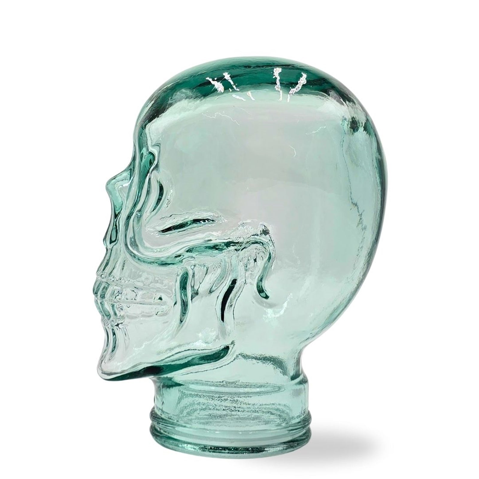 Glas KOPFHÖRERSTÄNDER TOTENKOPF| 26cm Glaskopf Skulptur