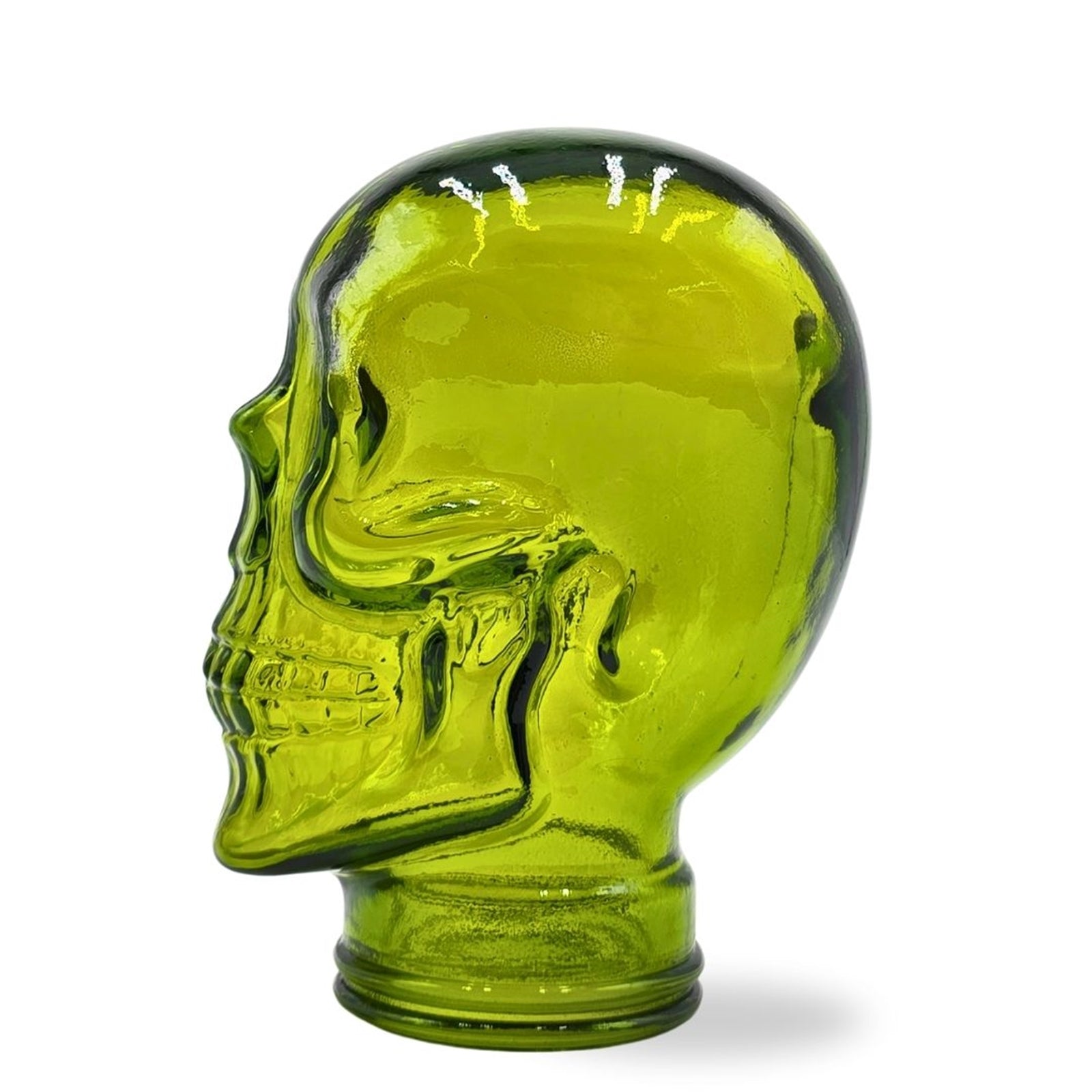 Glas KOPFHÖRERSTÄNDER TOTENKOPF| 26cm Glaskopf Skulptur