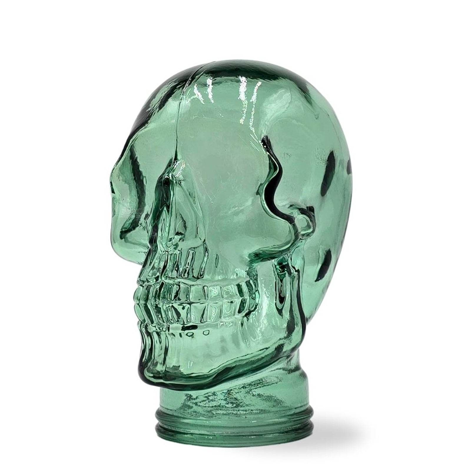 Glas KOPFHÖRERSTÄNDER TOTENKOPF| 26cm Glaskopf Skulptur