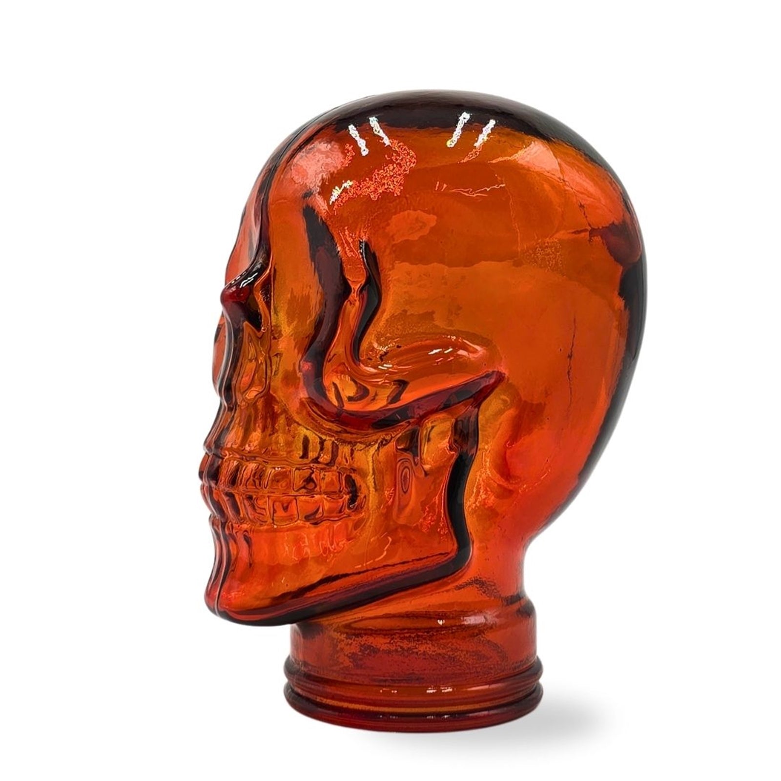 Glas KOPFHÖRERSTÄNDER TOTENKOPF| 26cm Glaskopf Skulptur