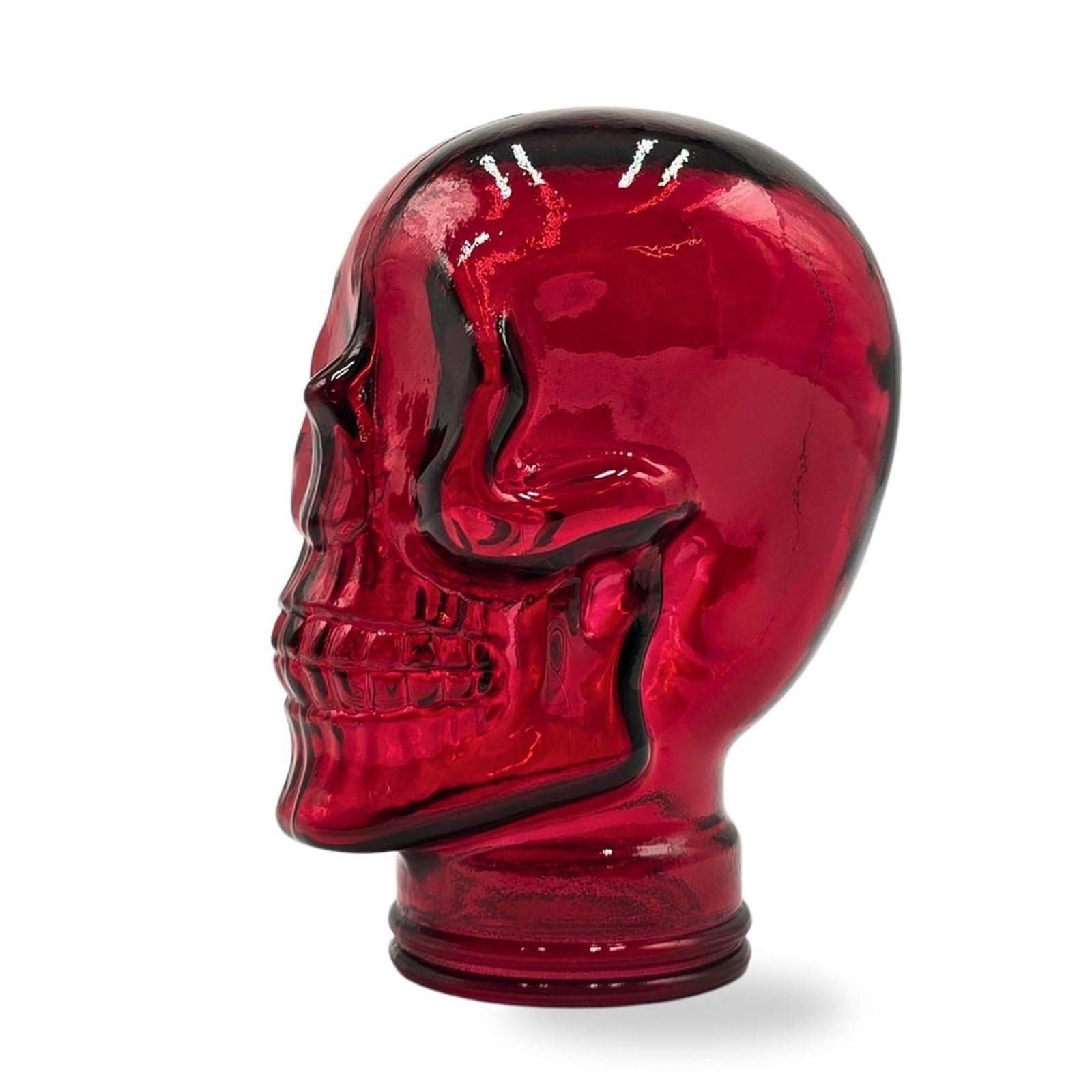 Glas KOPFHÖRERSTÄNDER TOTENKOPF| 26cm Glaskopf Skulptur