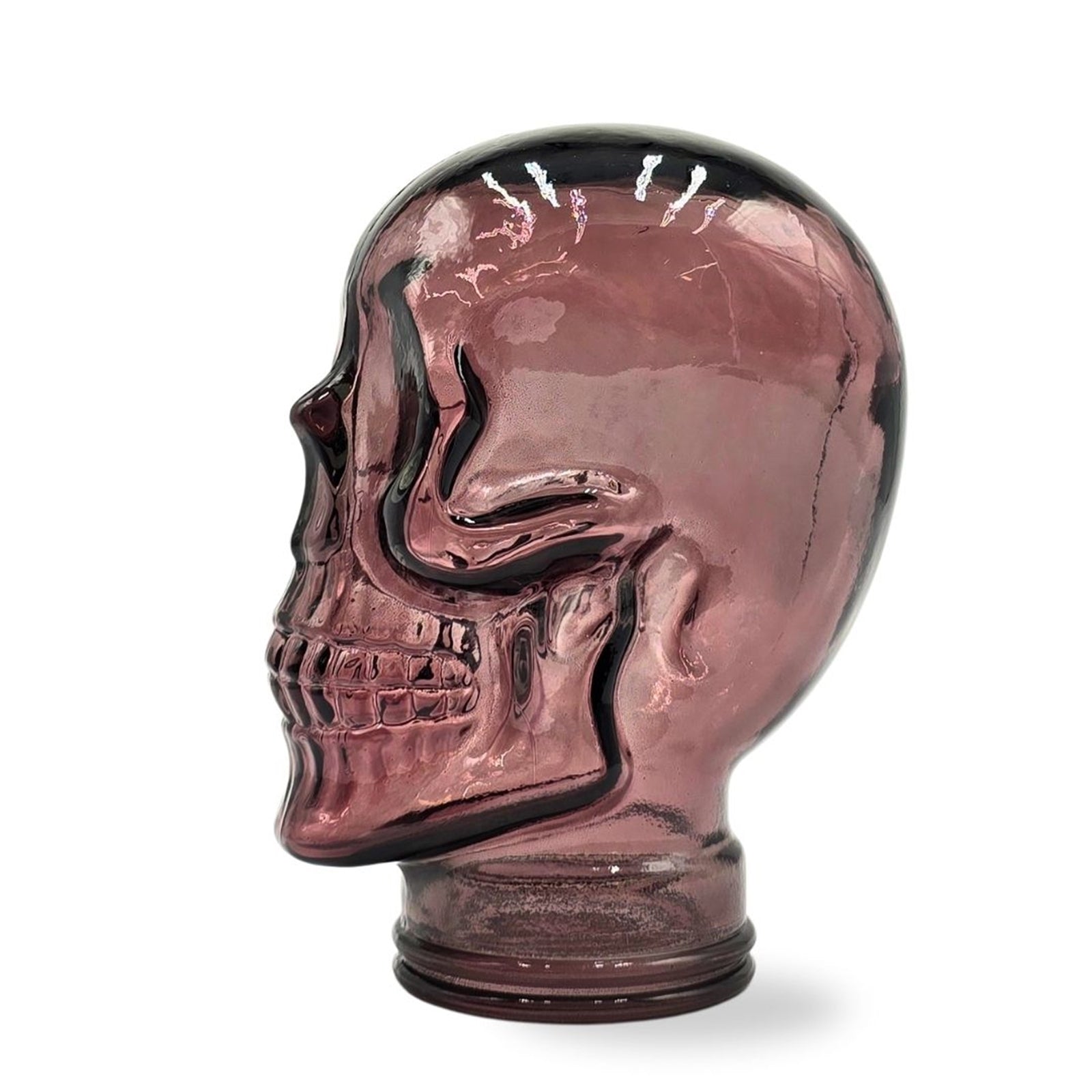 Glas KOPFHÖRERSTÄNDER TOTENKOPF| 26cm Glaskopf Skulptur