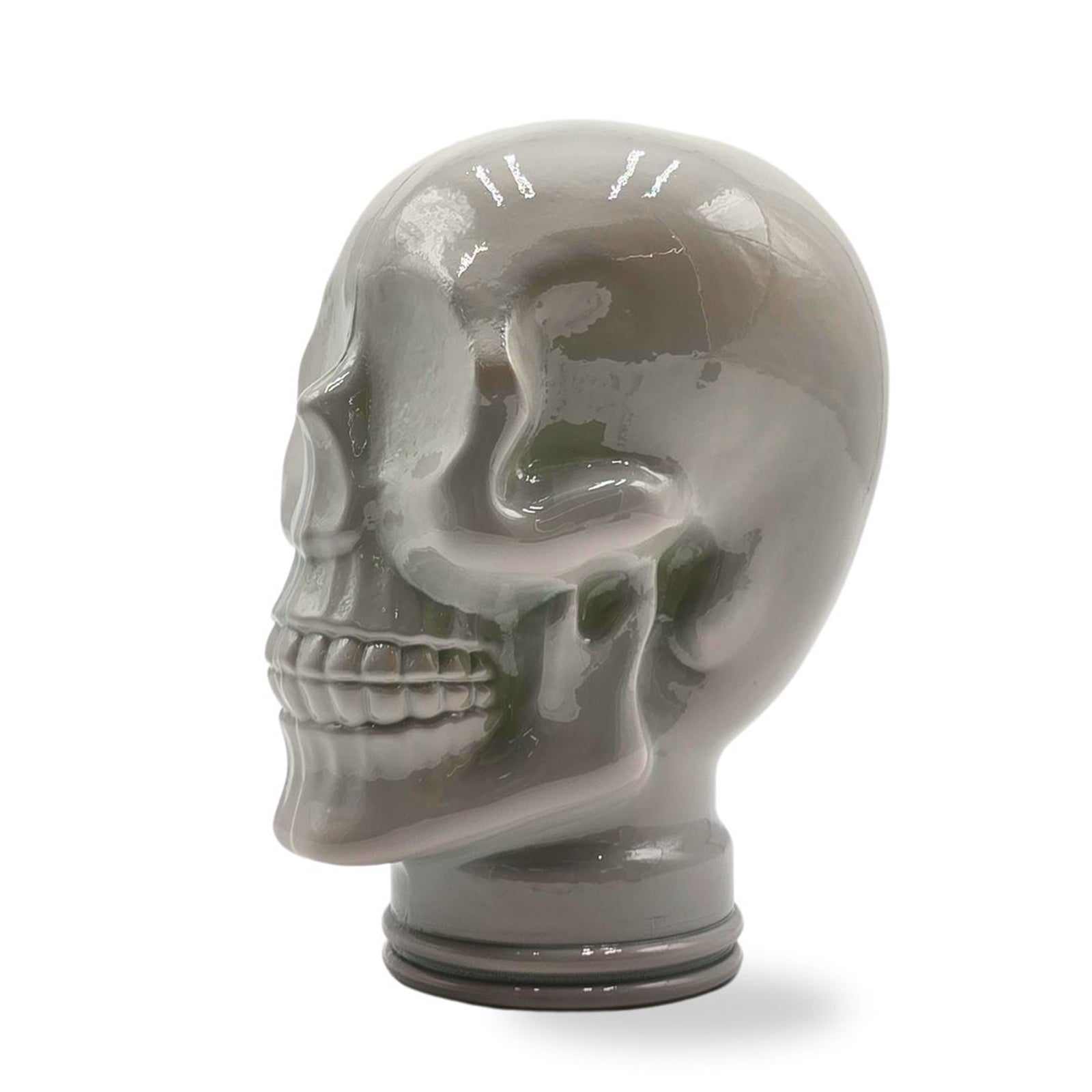 Glas KOPFHÖRERSTÄNDER TOTENKOPF| 26cm Glaskopf Skulptur