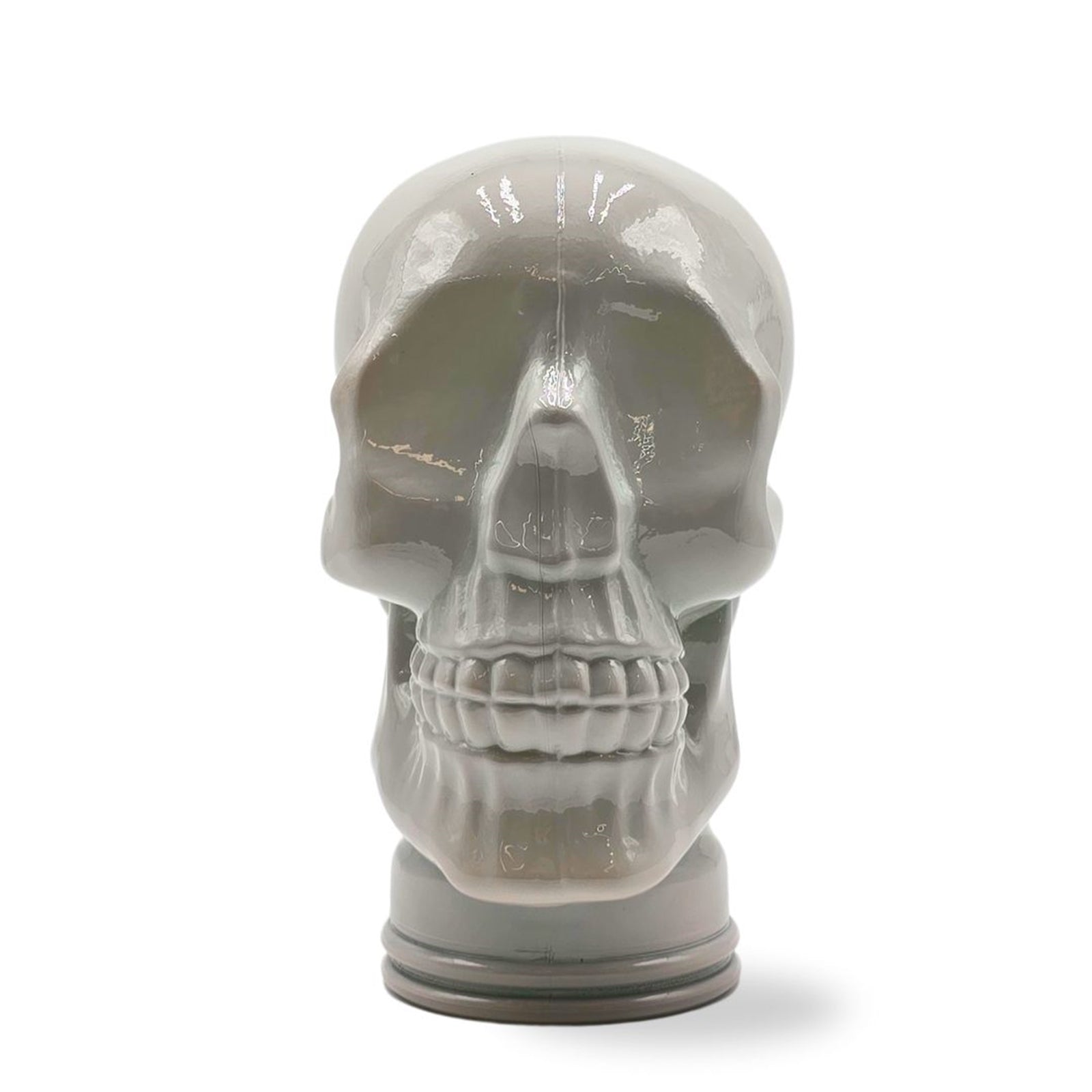 Glas KOPFHÖRERSTÄNDER TOTENKOPF| 26cm Glaskopf Skulptur
