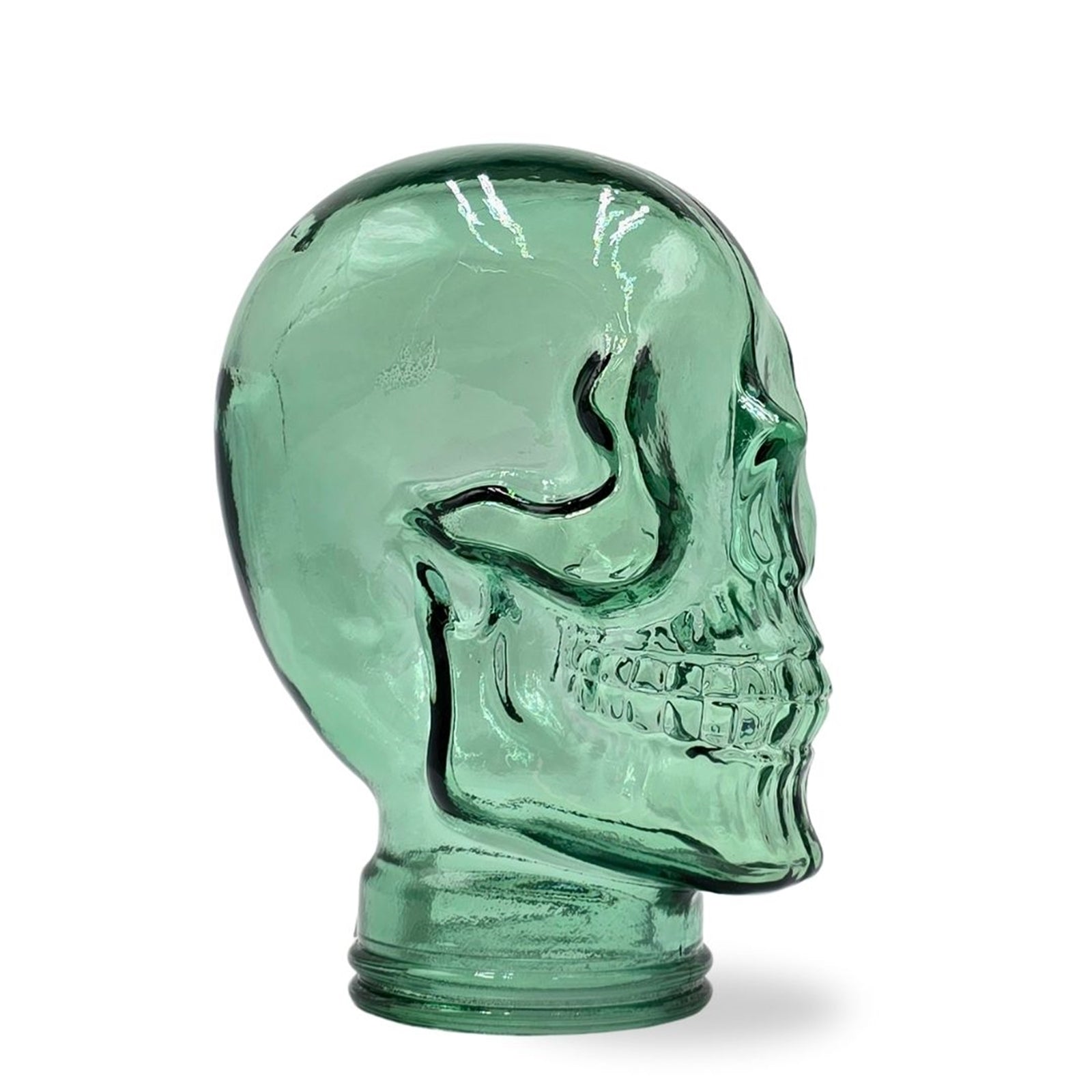 Glas KOPFHÖRERSTÄNDER TOTENKOPF| 26cm Glaskopf Skulptur