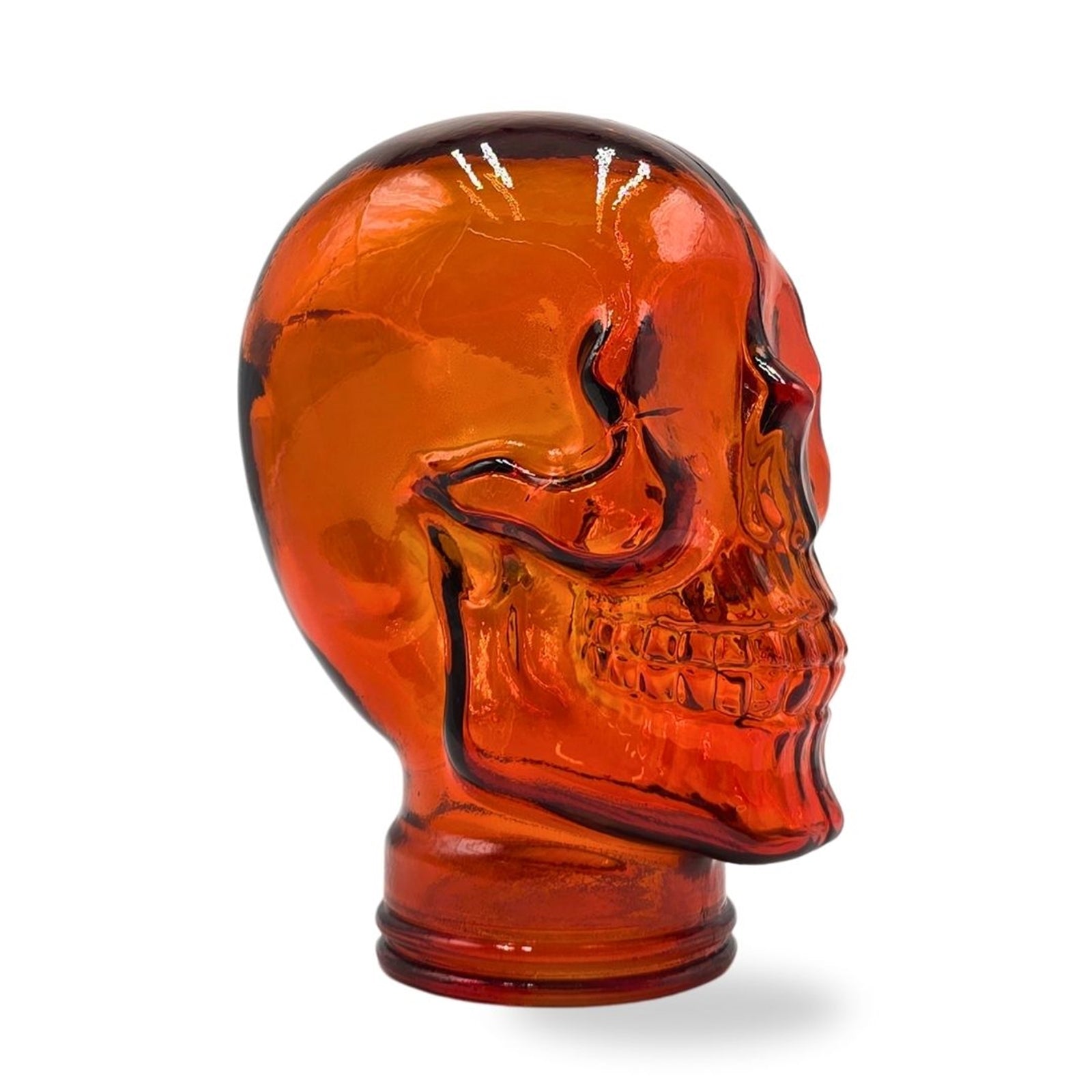 Glas KOPFHÖRERSTÄNDER TOTENKOPF| 26cm Glaskopf Skulptur