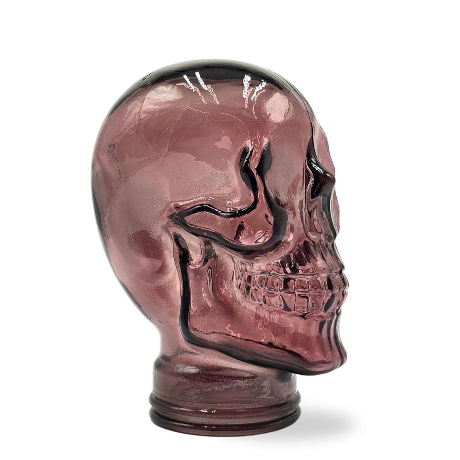 Glas KOPFHÖRERSTÄNDER TOTENKOPF| 26cm Glaskopf Skulptur