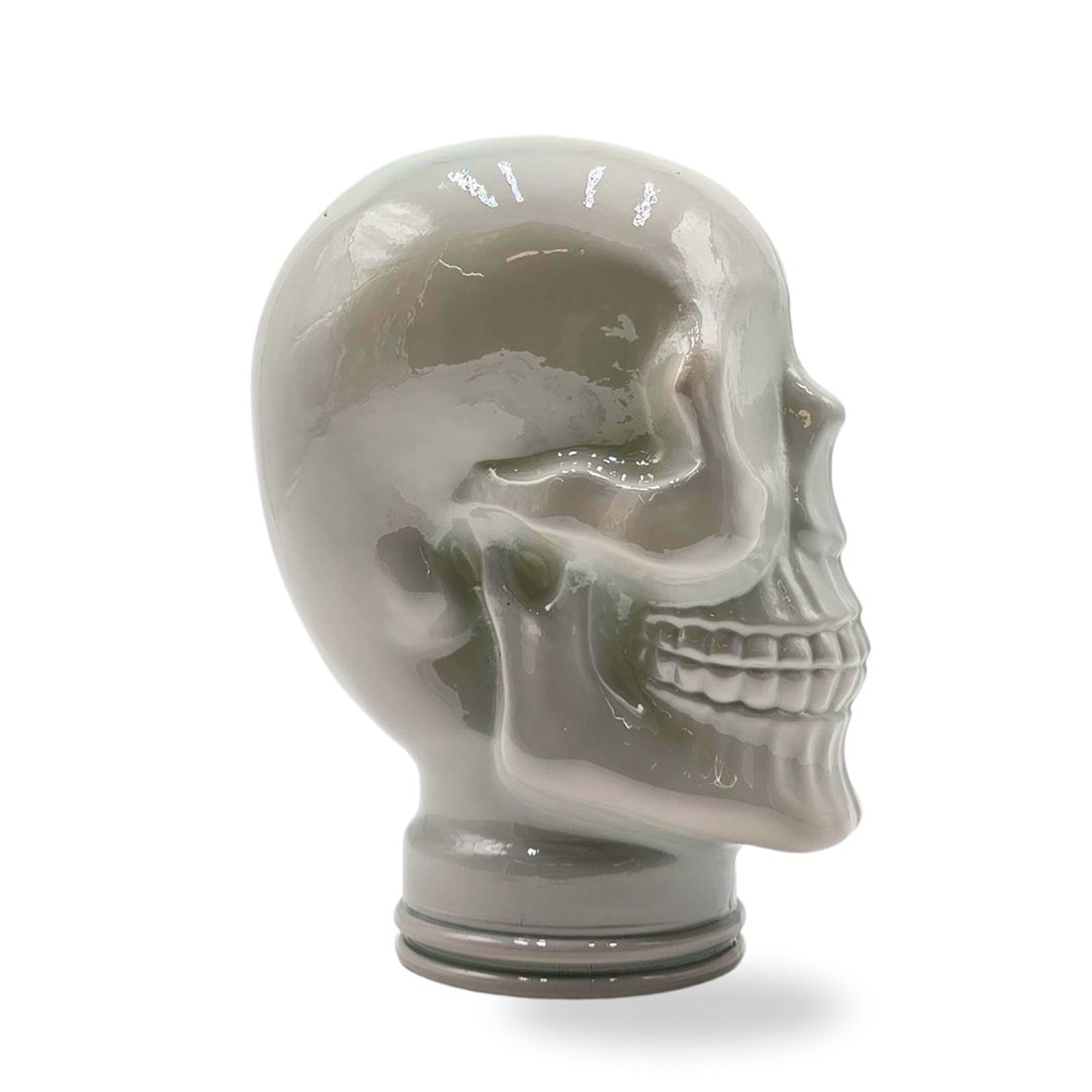 Glas KOPFHÖRERSTÄNDER TOTENKOPF| 26cm Glaskopf Skulptur