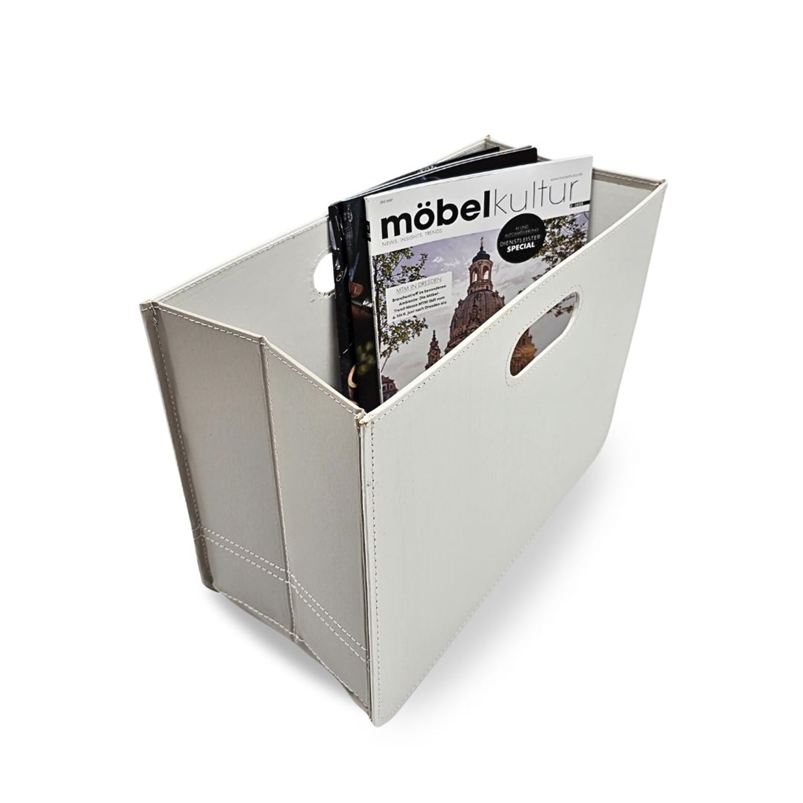 DESIGN ZEITUNGSKORB "BUSINESS" | beige, 30,5 cm | Magazinhalter