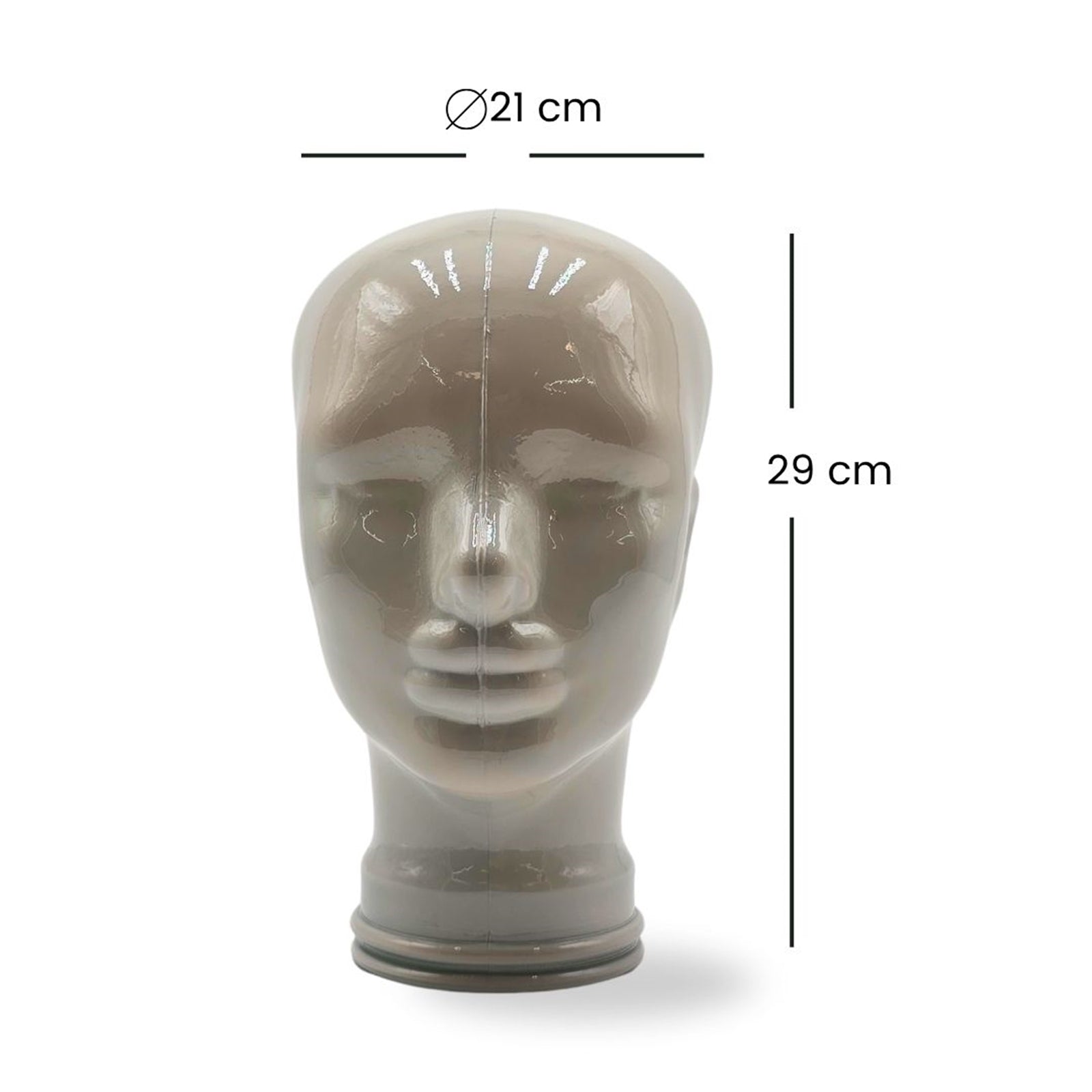 Glas KOPFHÖRERSTÄNDER voll Glanz + matt | 29cm Glaskopf Skulptur