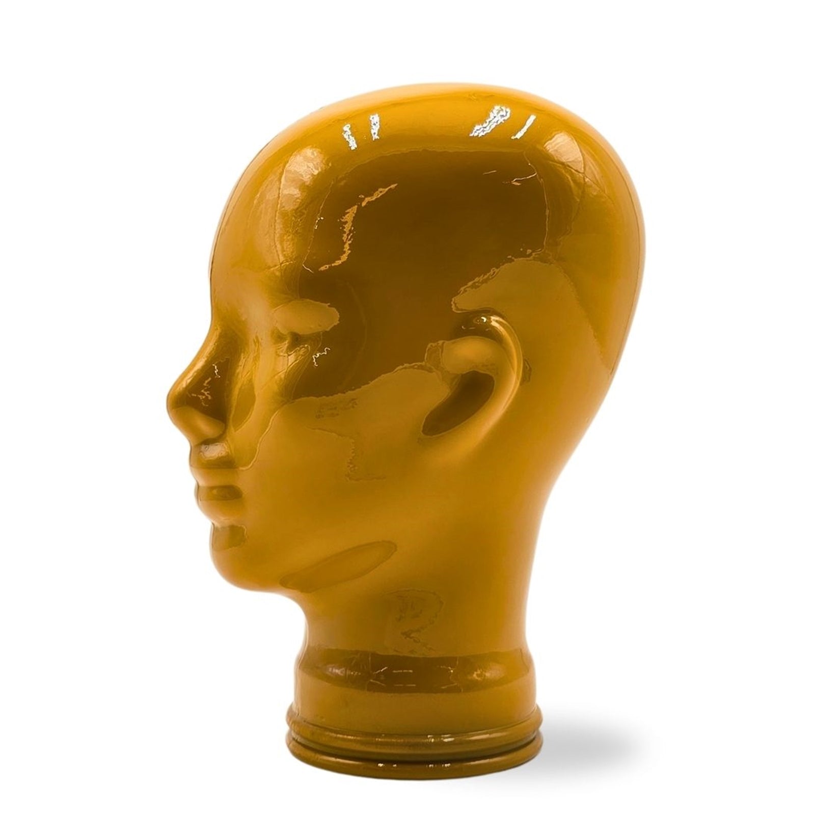 Glas KOPFHÖRERSTÄNDER voll Glanz + matt | 29cm Glaskopf Skulptur